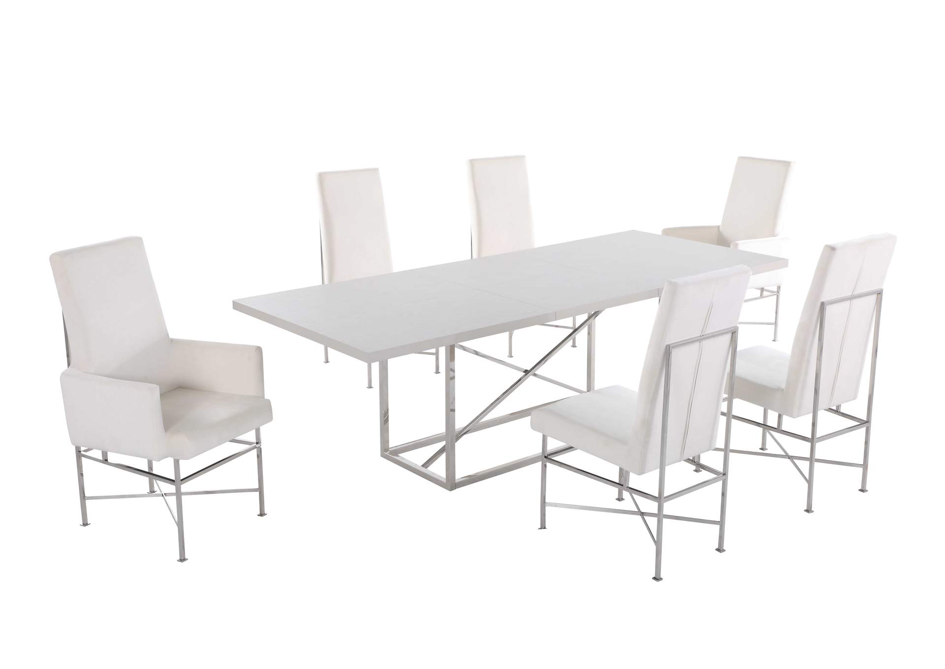 Contemporary Dining Set With Butterfly Extendable Table & 4 Side Chairs And 2 Arm Chairs image 1