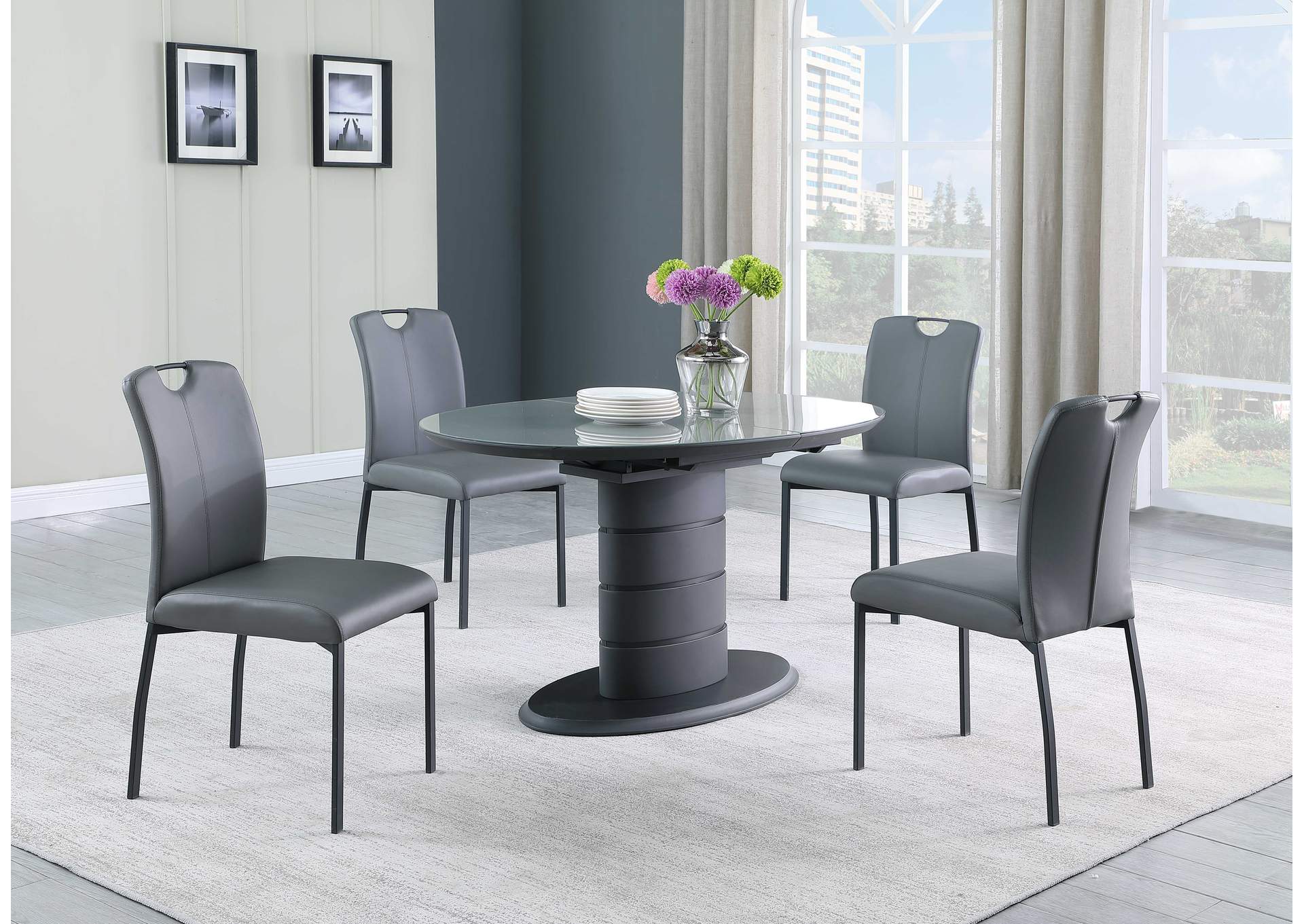Contemporary Handle Back Side Chair With Metal Legs image 1