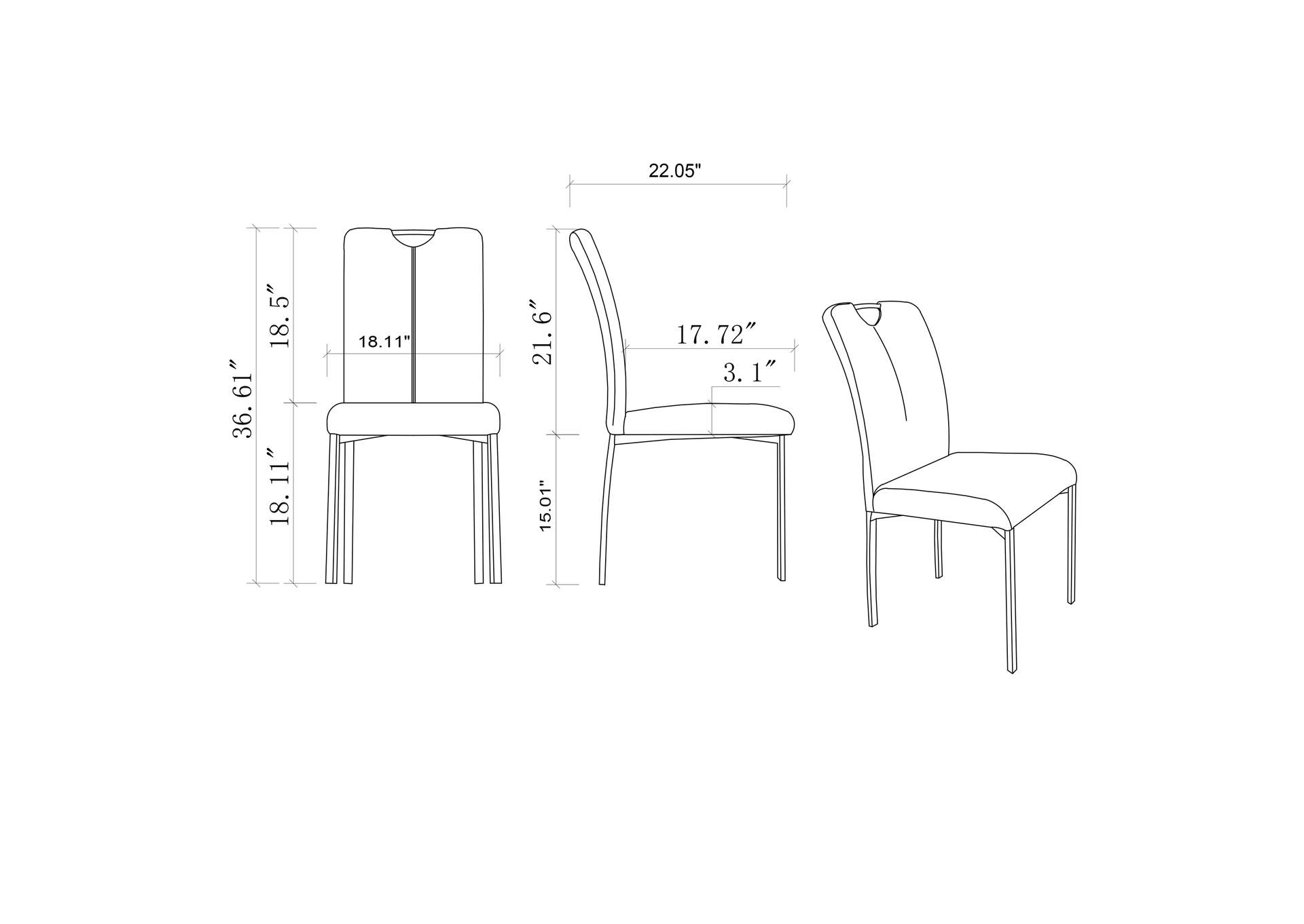 Contemporary Handle Back Side Chair With Metal Legs image 9