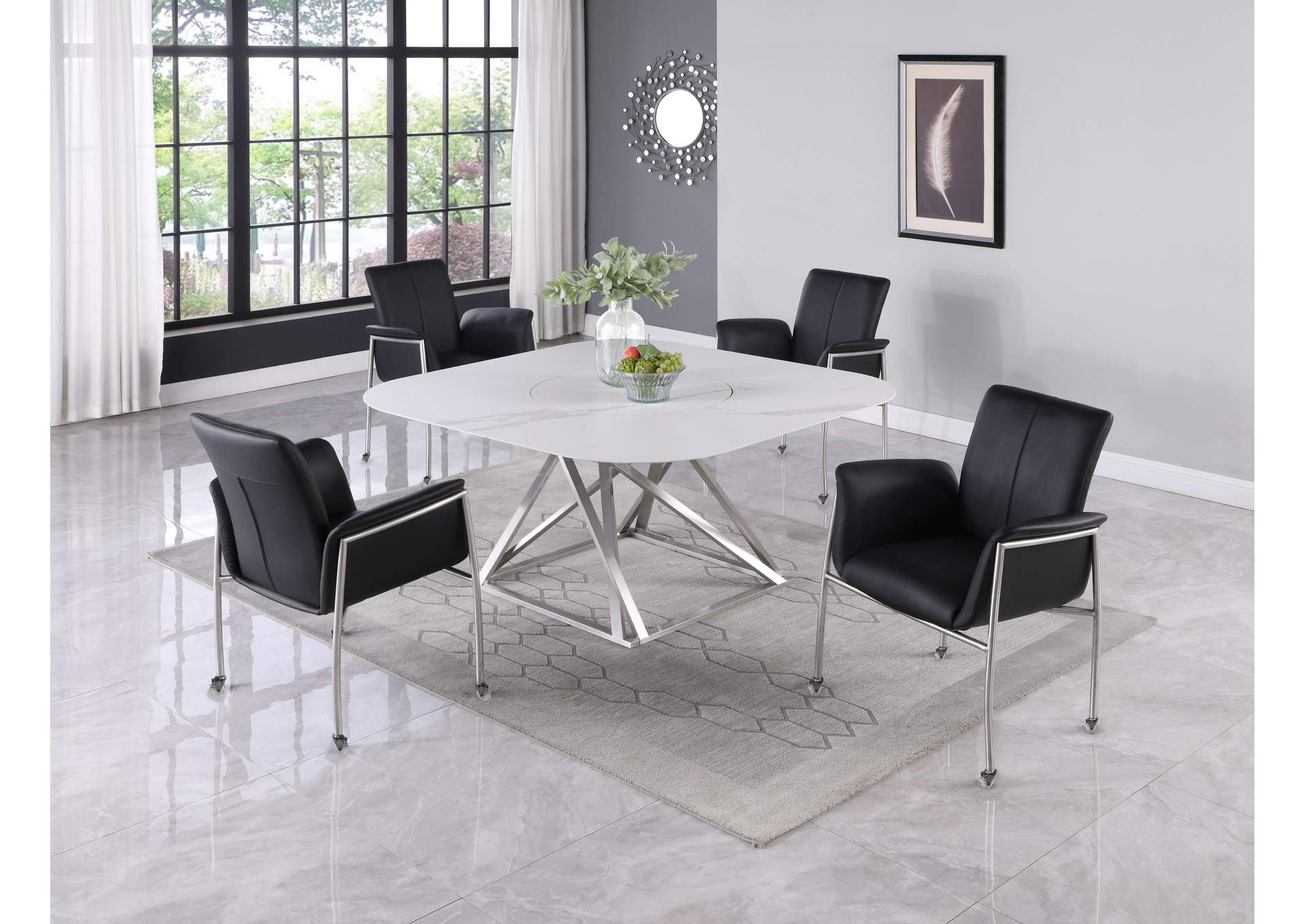 Contemporary Arm Chair With Casters image 1
