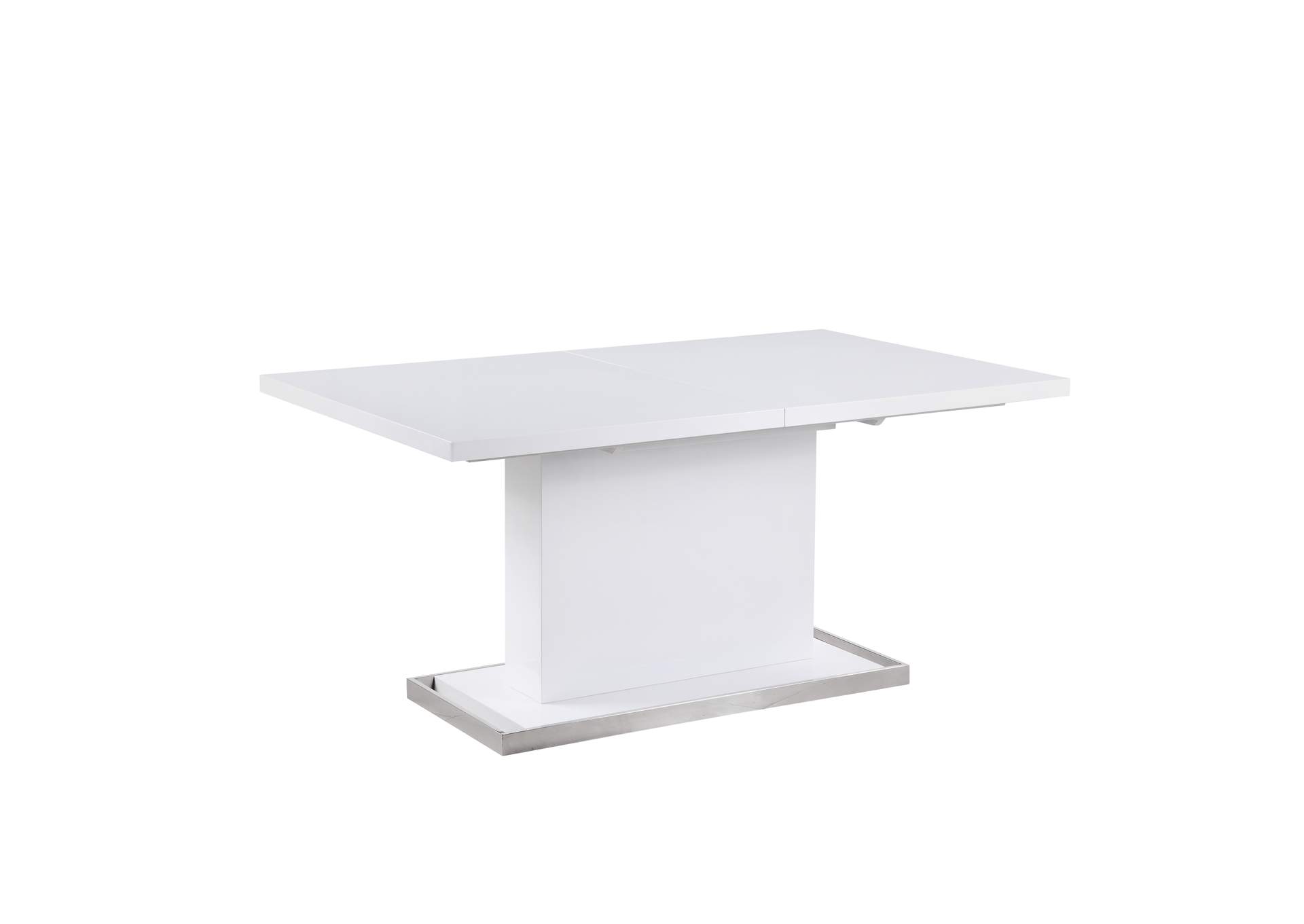 Modern Dining Set With Extendable White Table & White Chairs image 5