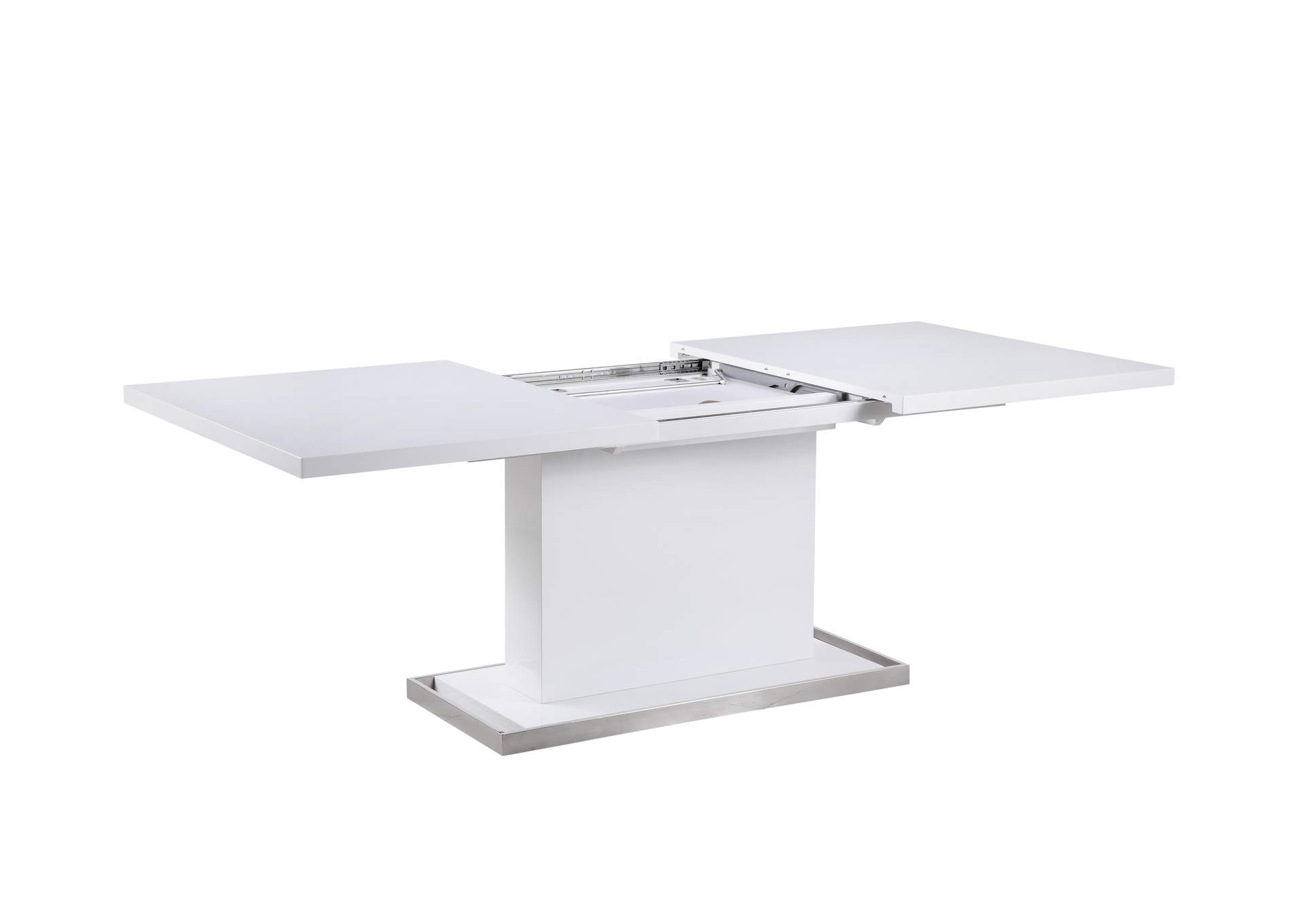 Modern Dining Set With Extendable White Table & White Chairs image 6