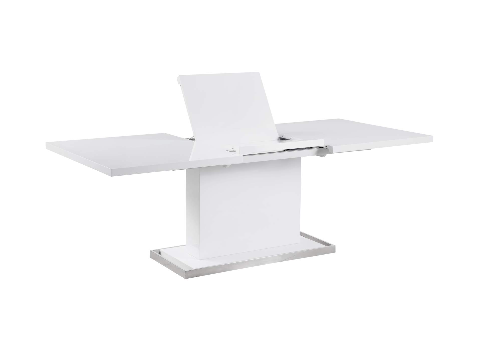 Modern Dining Set With Extendable White Table & White Chairs image 7