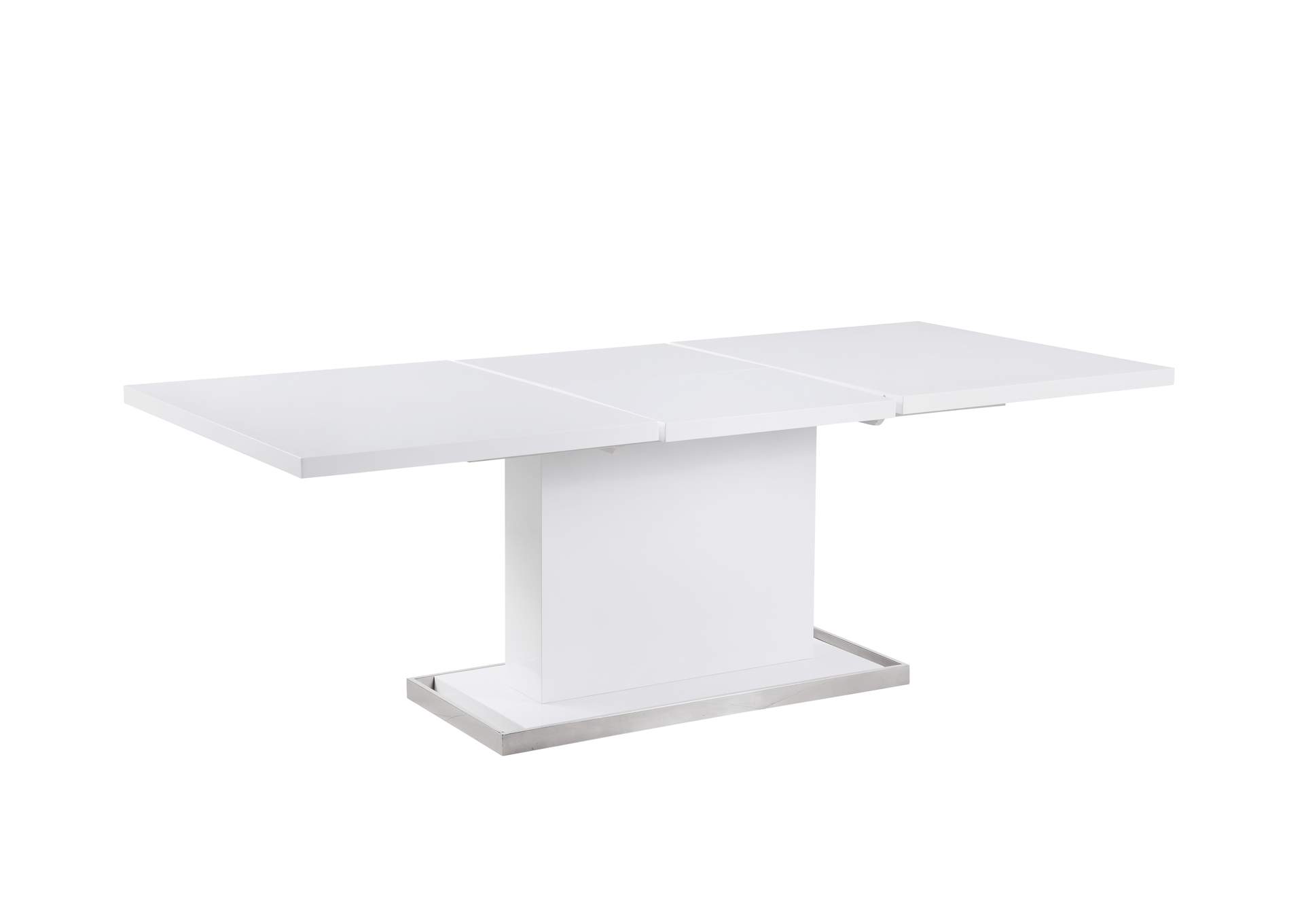 Modern Dining Set With Extendable White Table & White Chairs image 8