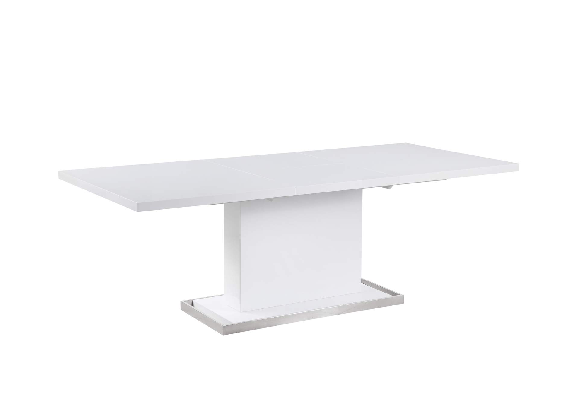 Modern Extendable Gloss White Dining Table image 1