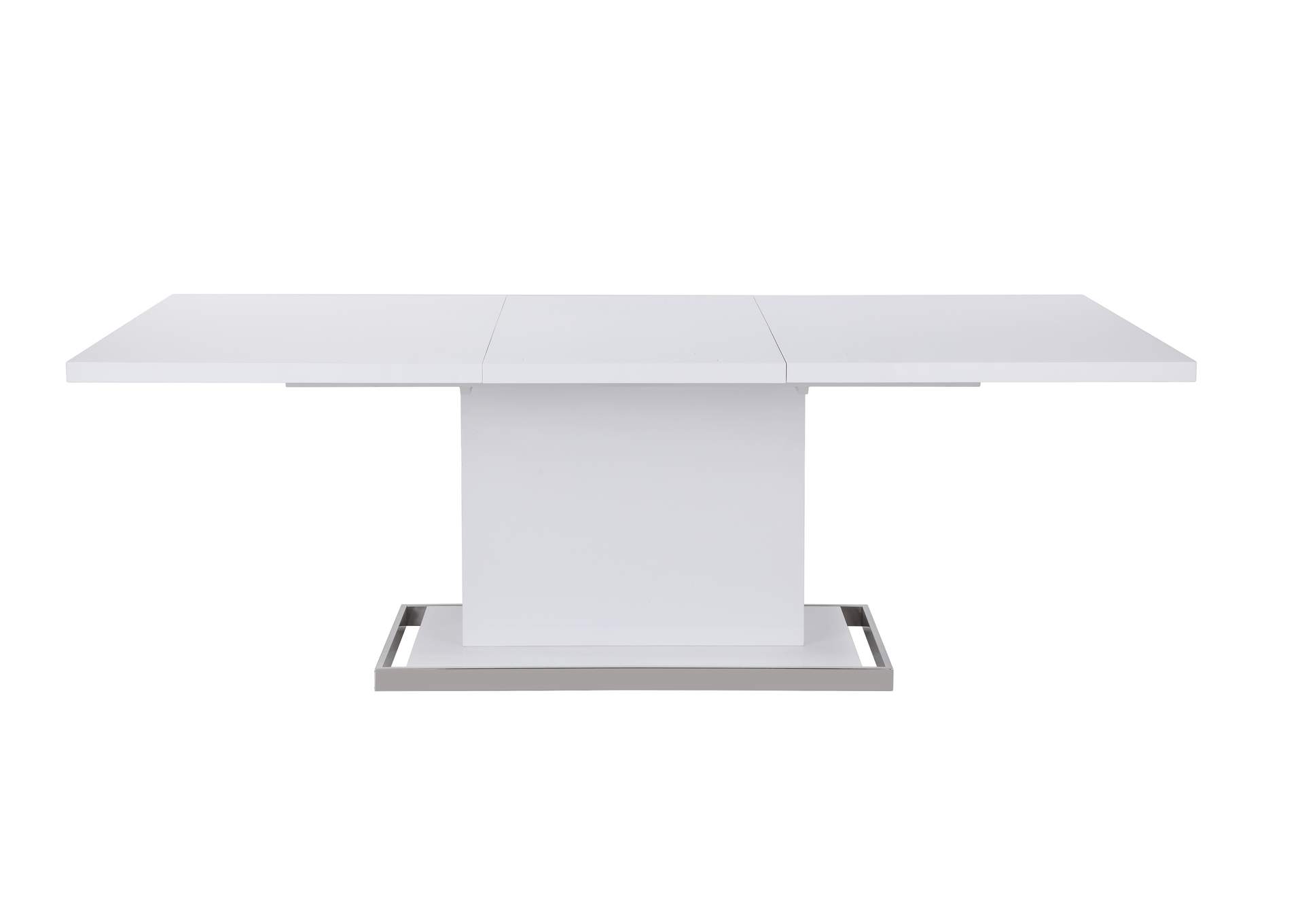 Modern Dining Set With Extendable White Table & White Chairs image 9