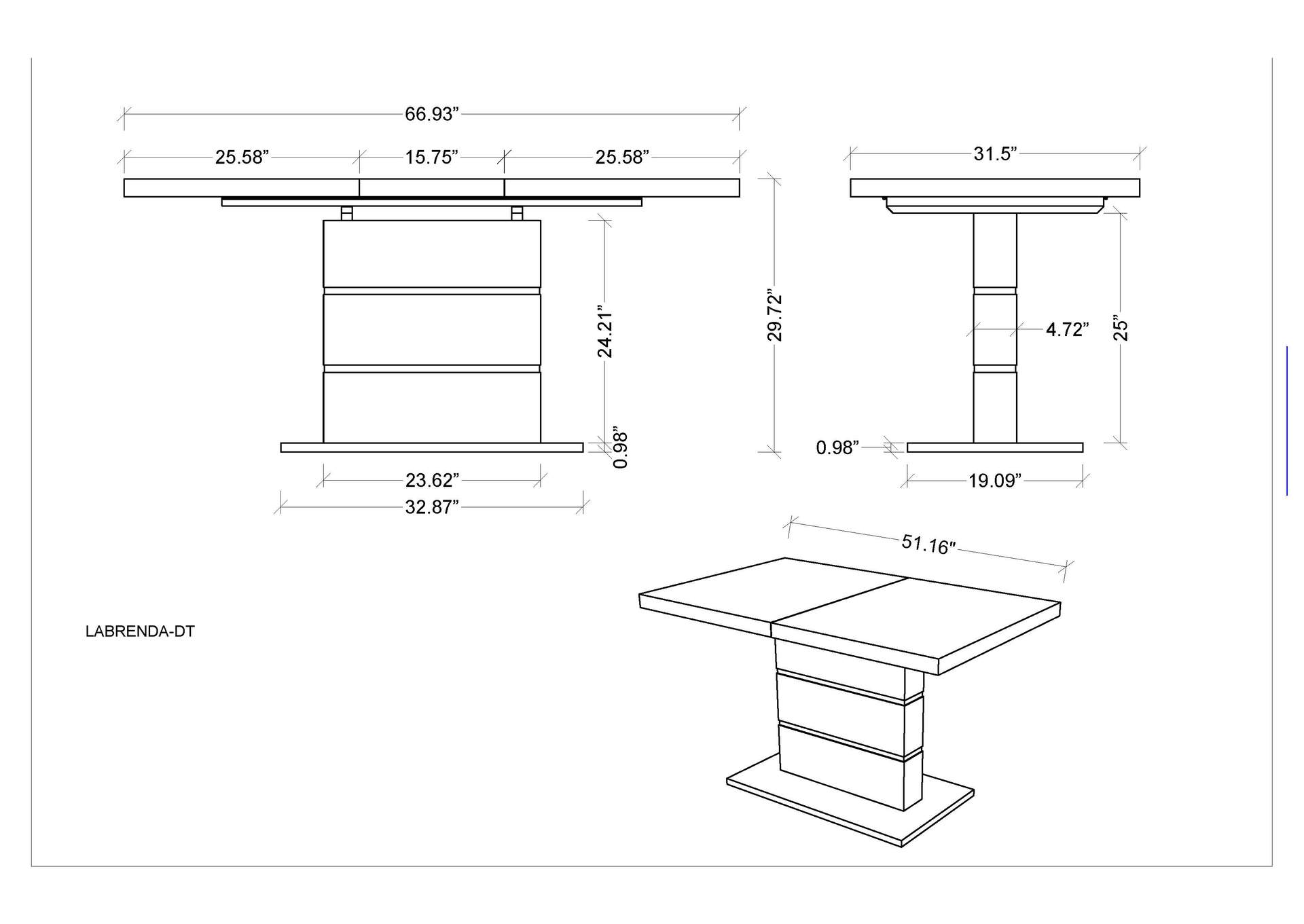 Modern Extendable All-Wood Dining Table image 7