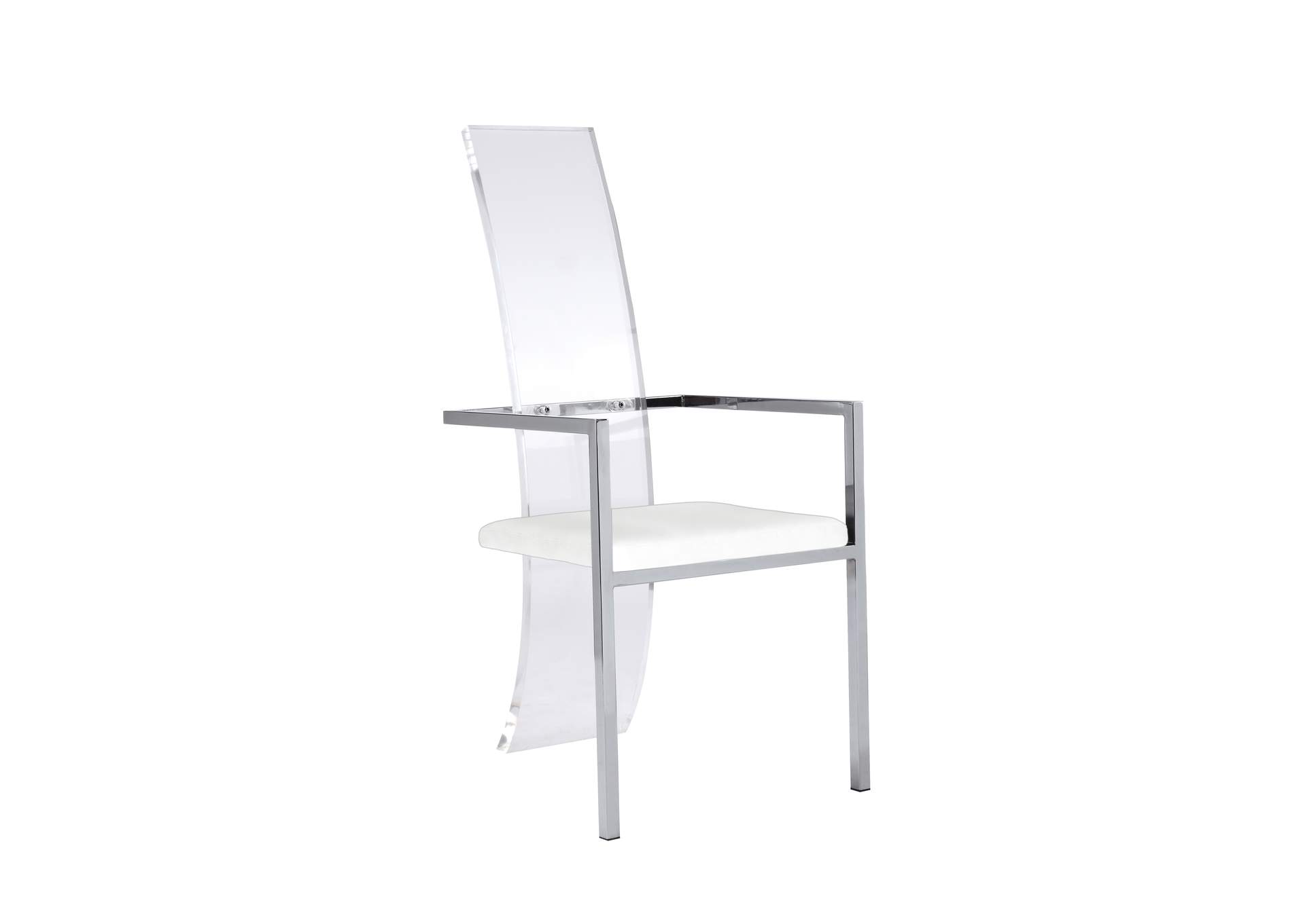Contemporary Acrylic High-Back Upholstered Arm Chair image 3