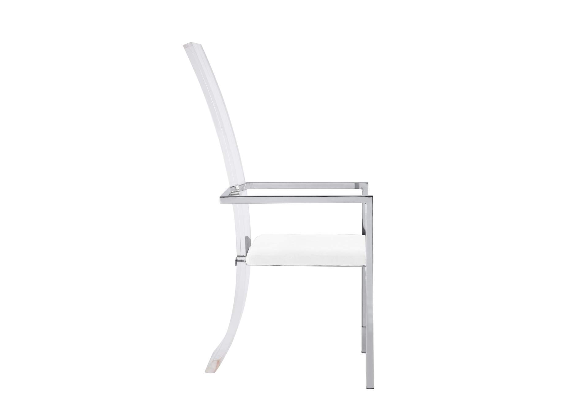 Contemporary Acrylic High-Back Upholstered Arm Chair image 7