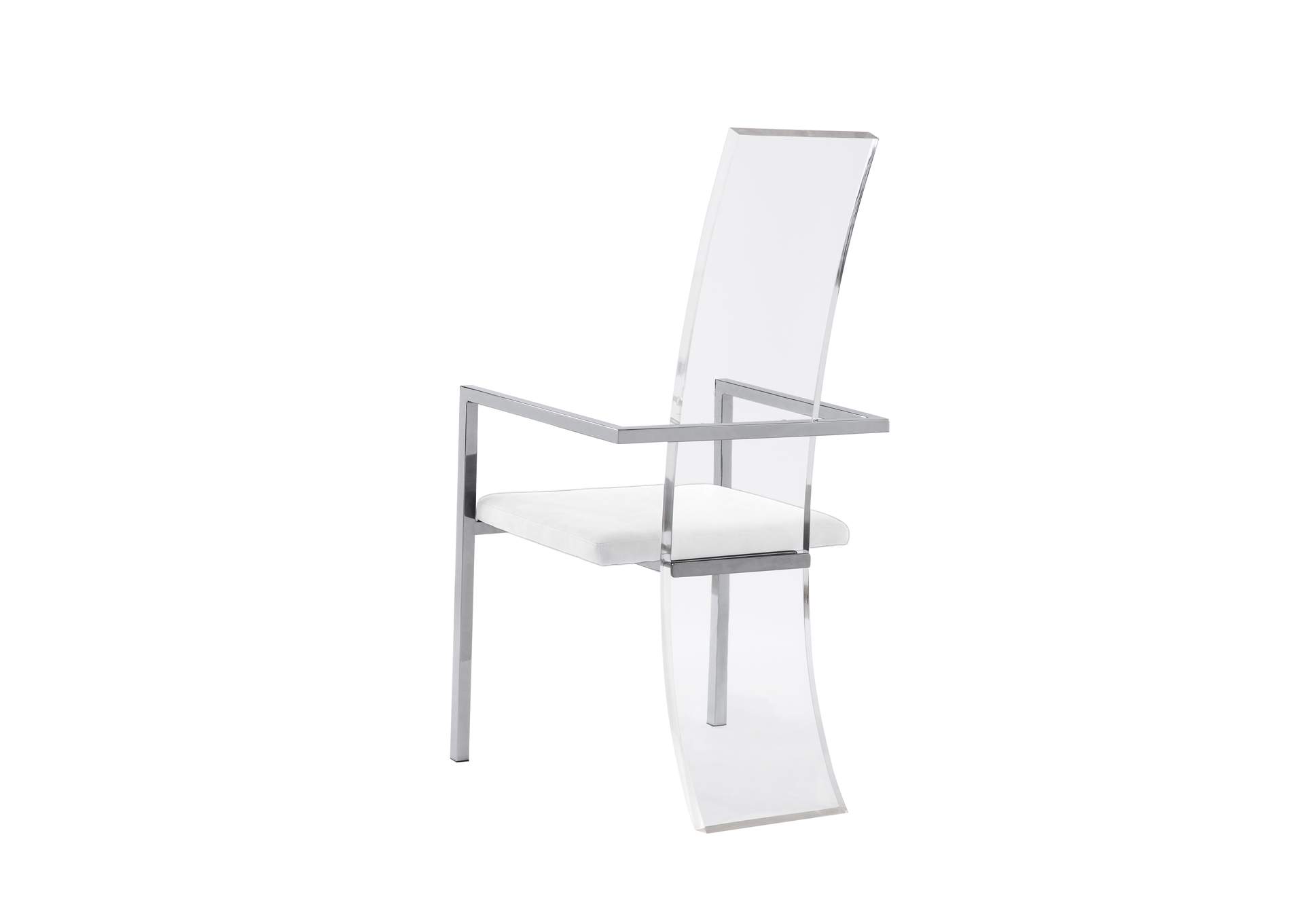 Contemporary Acrylic High-Back Upholstered Arm Chair image 4
