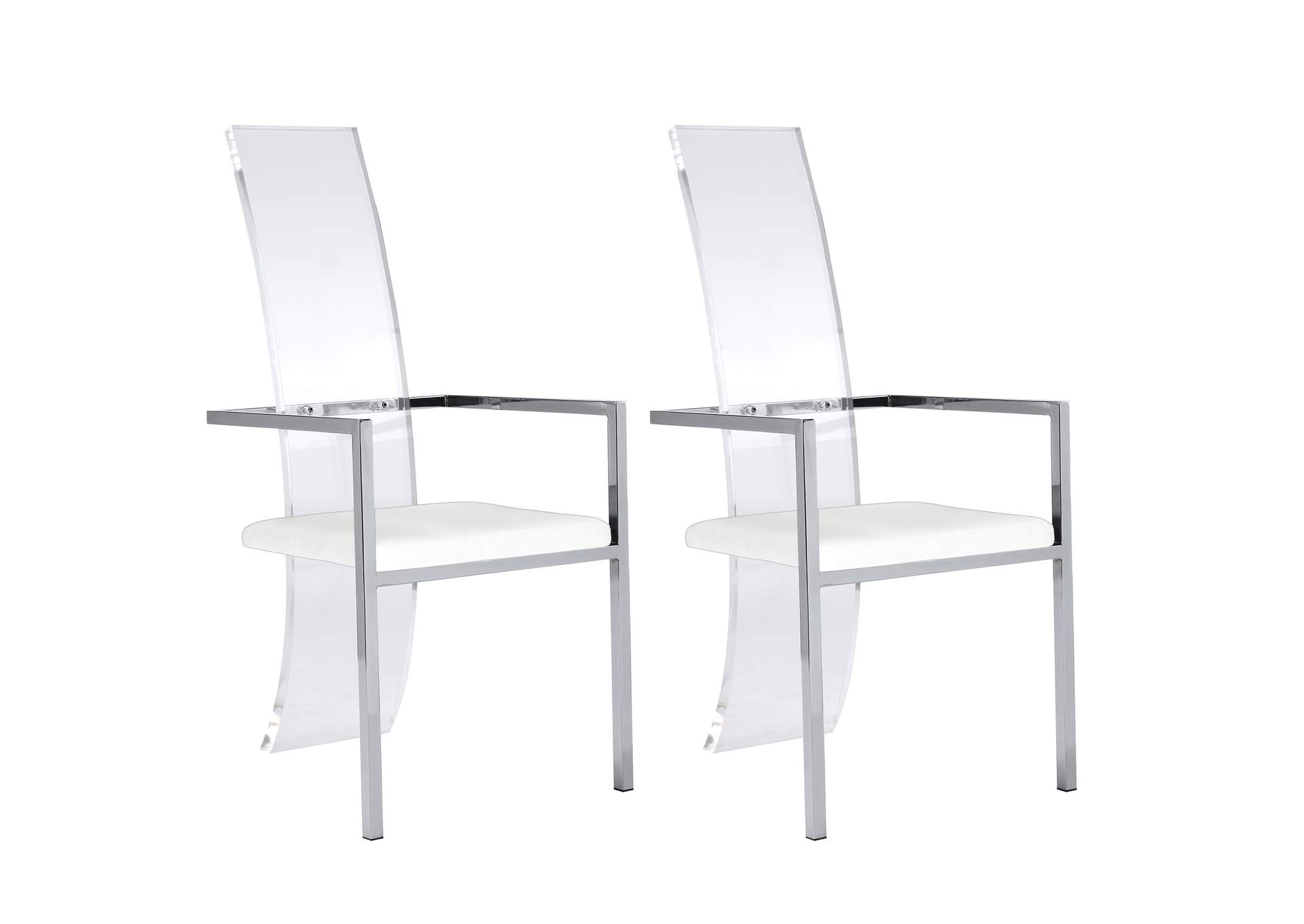 Contemporary Acrylic High-Back Upholstered Arm Chair image 8