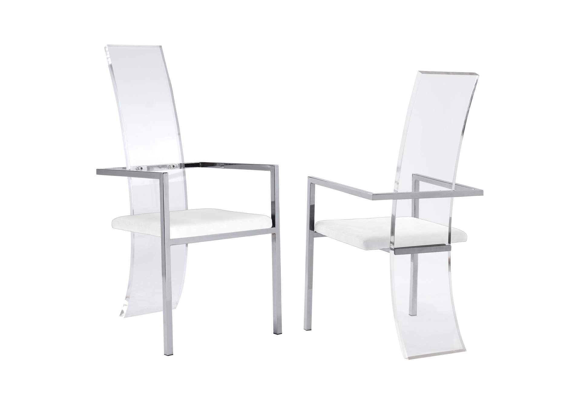 Contemporary Acrylic High-Back Upholstered Arm Chair image 9