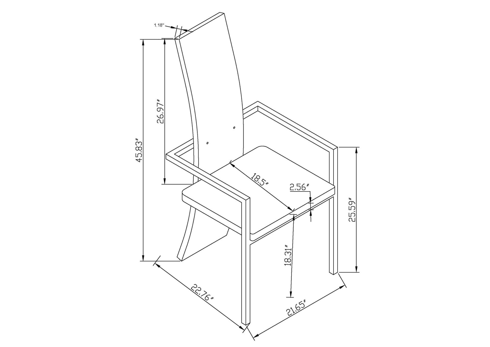 Contemporary Acrylic High-Back Upholstered Arm Chair image 10