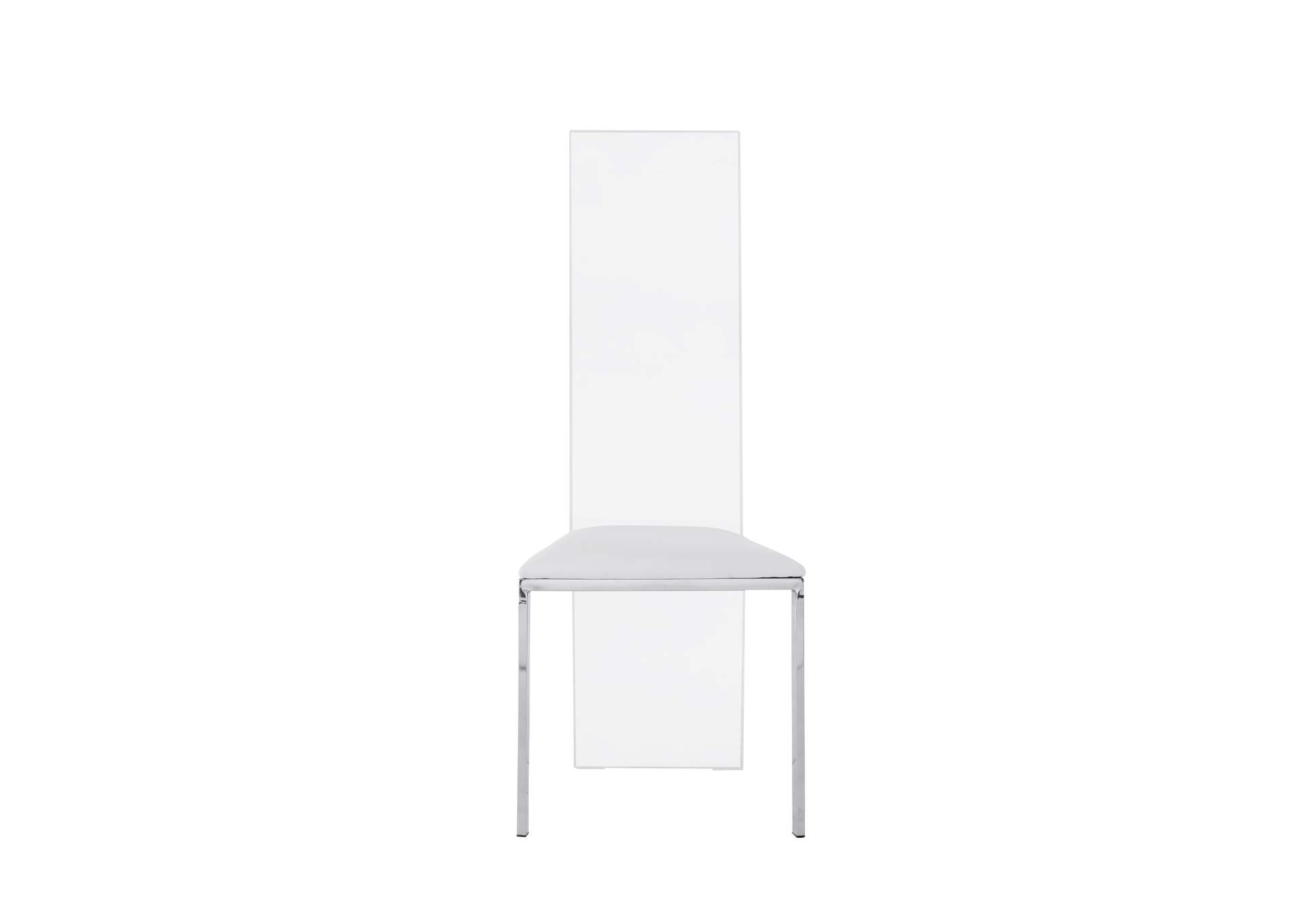Contemporary Acrylic High-Back Upholstered Side Chair image 5