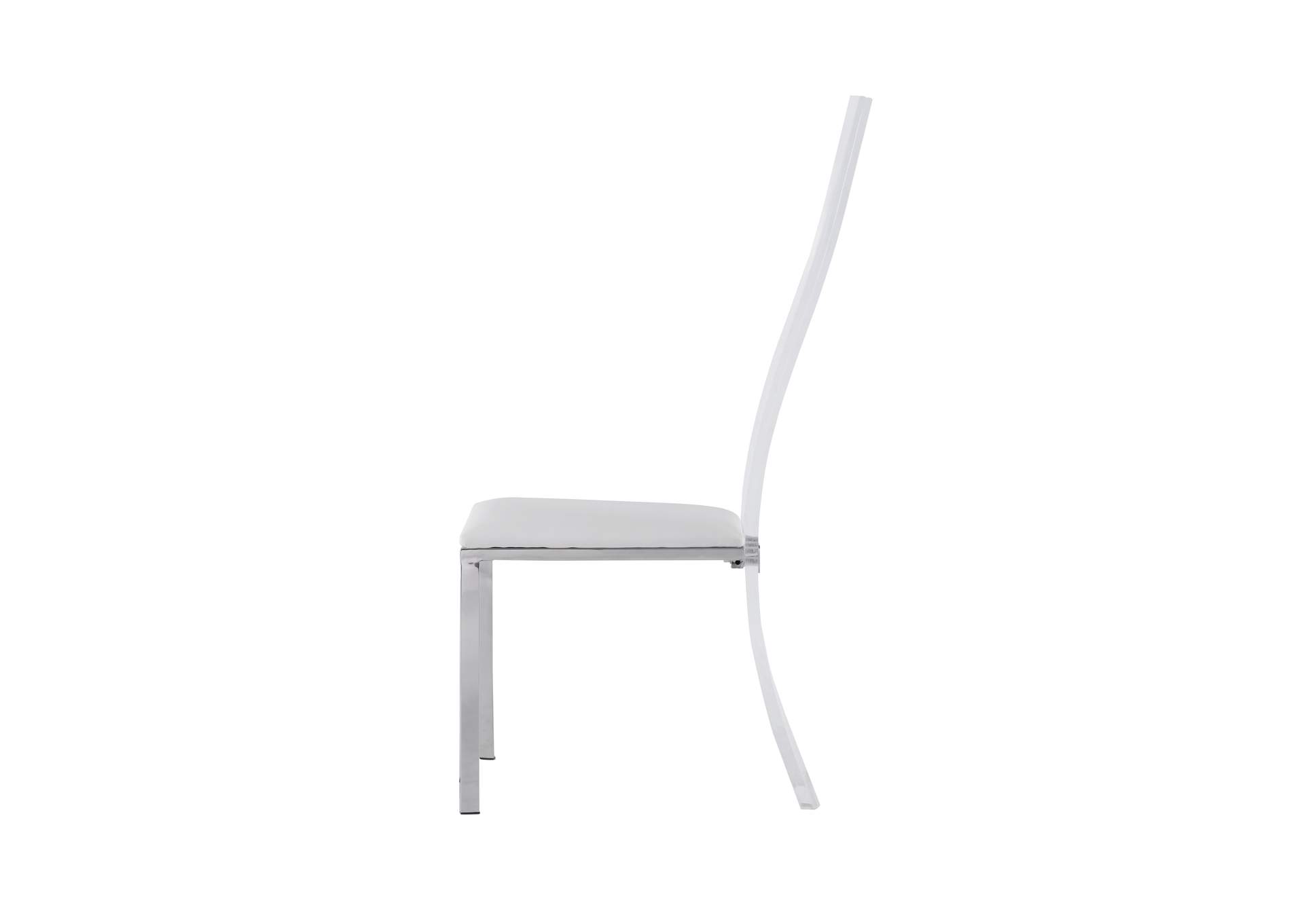 Contemporary Acrylic High-Back Upholstered Side Chair image 6