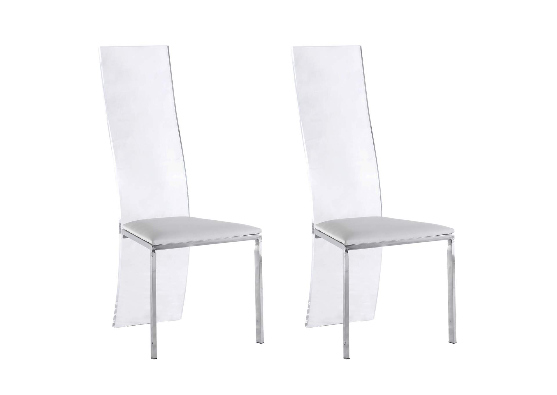 Contemporary Acrylic High-Back Upholstered Side Chair image 7