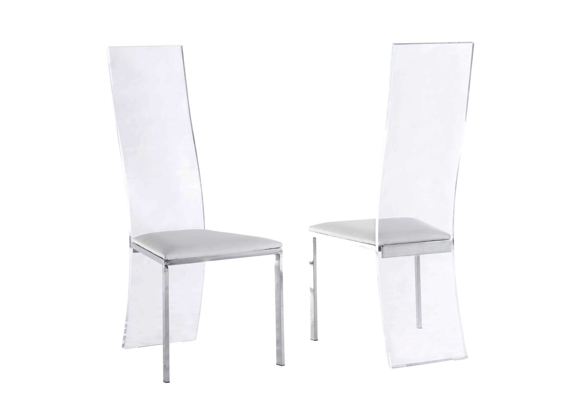 Contemporary Acrylic High-Back Upholstered Side Chair image 8