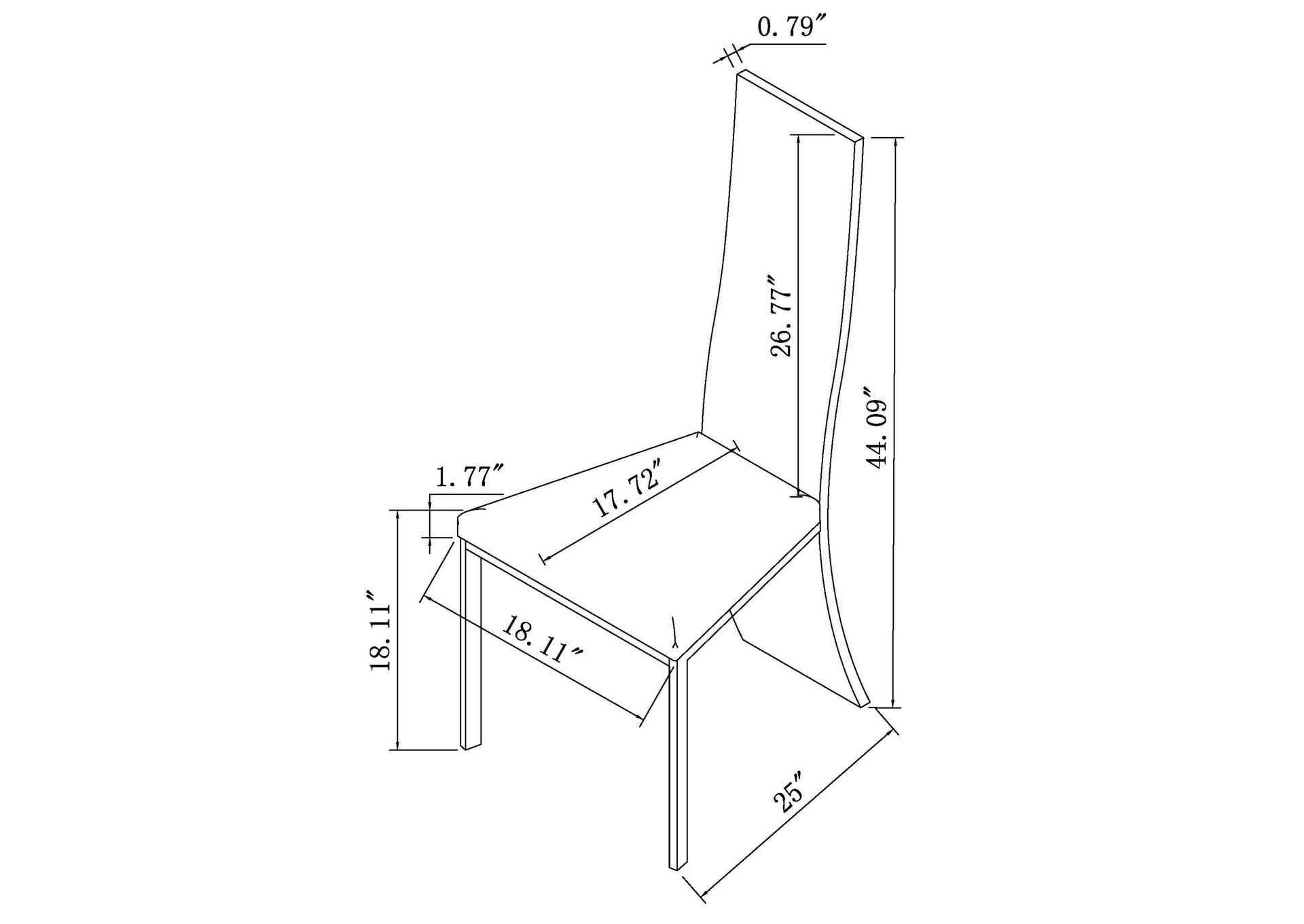 Contemporary Acrylic High-Back Upholstered Side Chair image 9