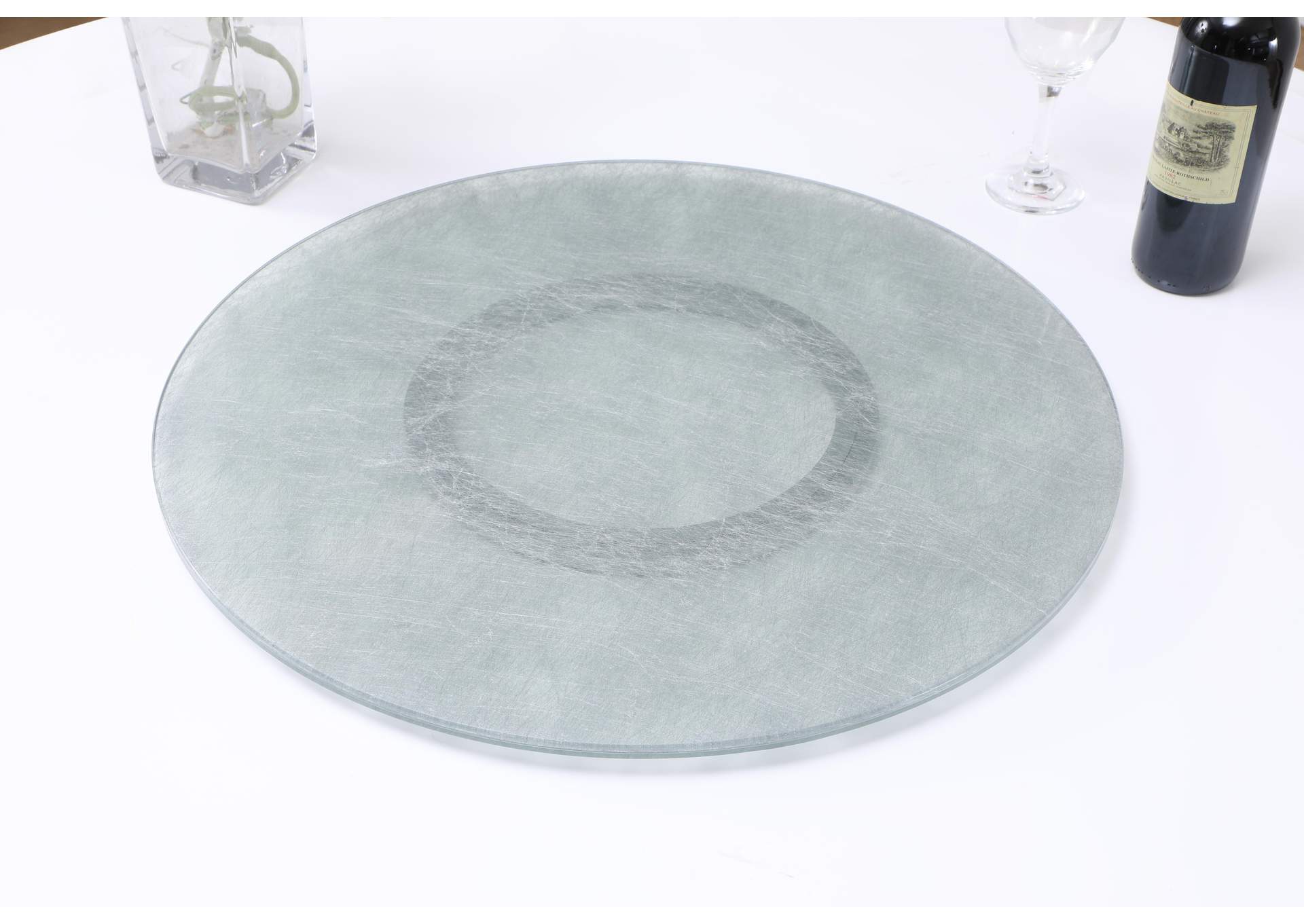 24" Glass Lazy Susan With Crackle Design image 1