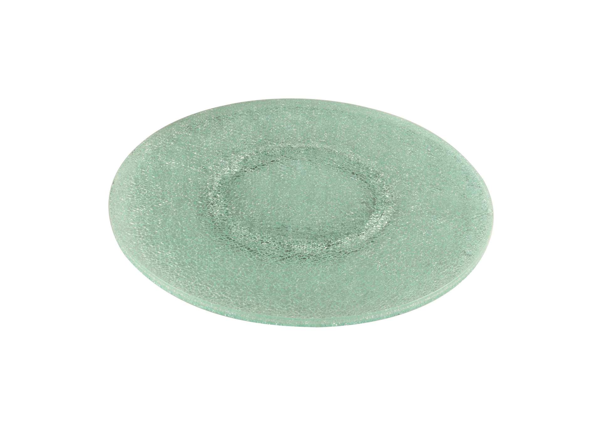 24” Round Clear Crackled Glass Lazy Susan image 3
