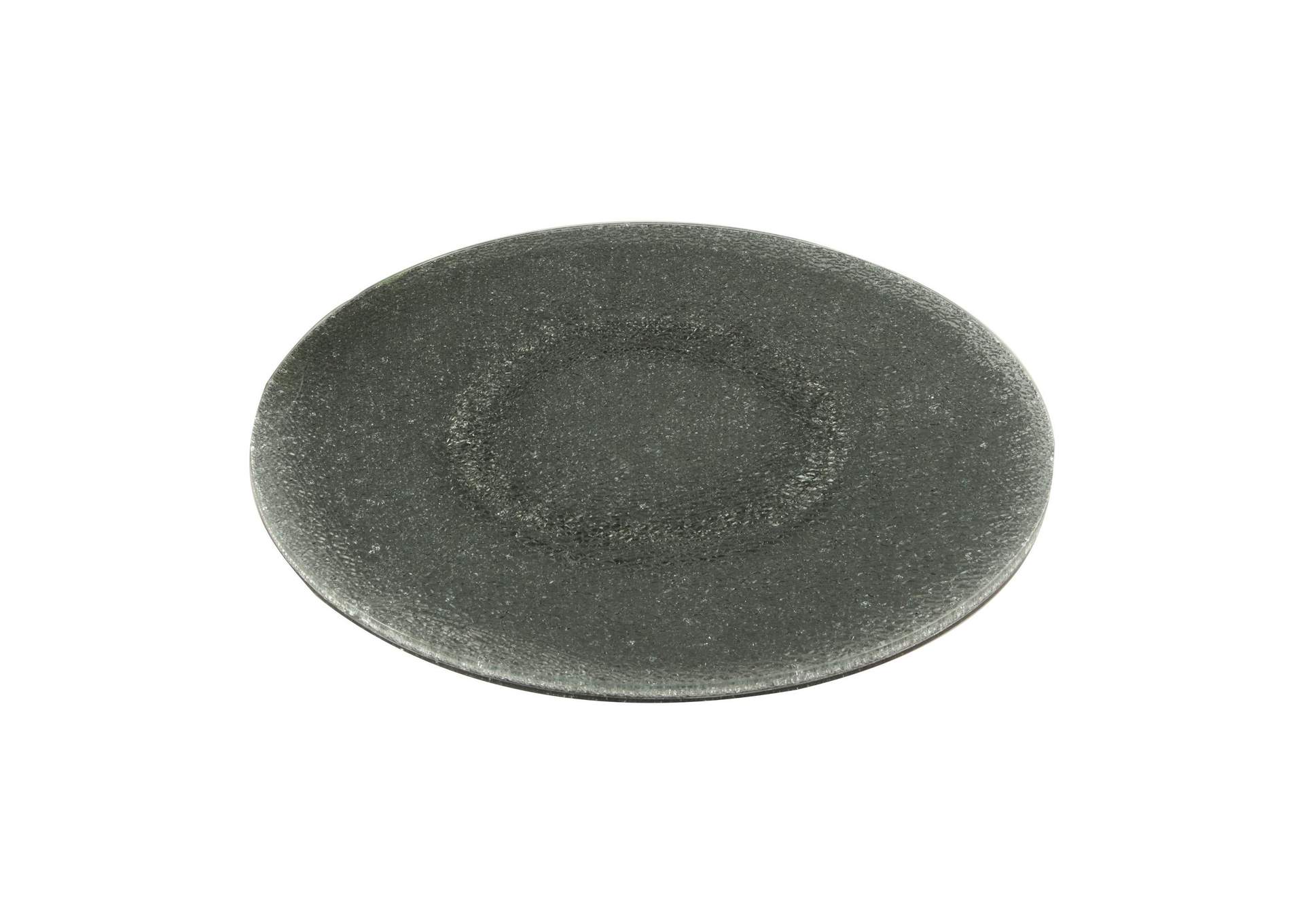 24” Round Gray Crackled Glass Lazy Susan image 3