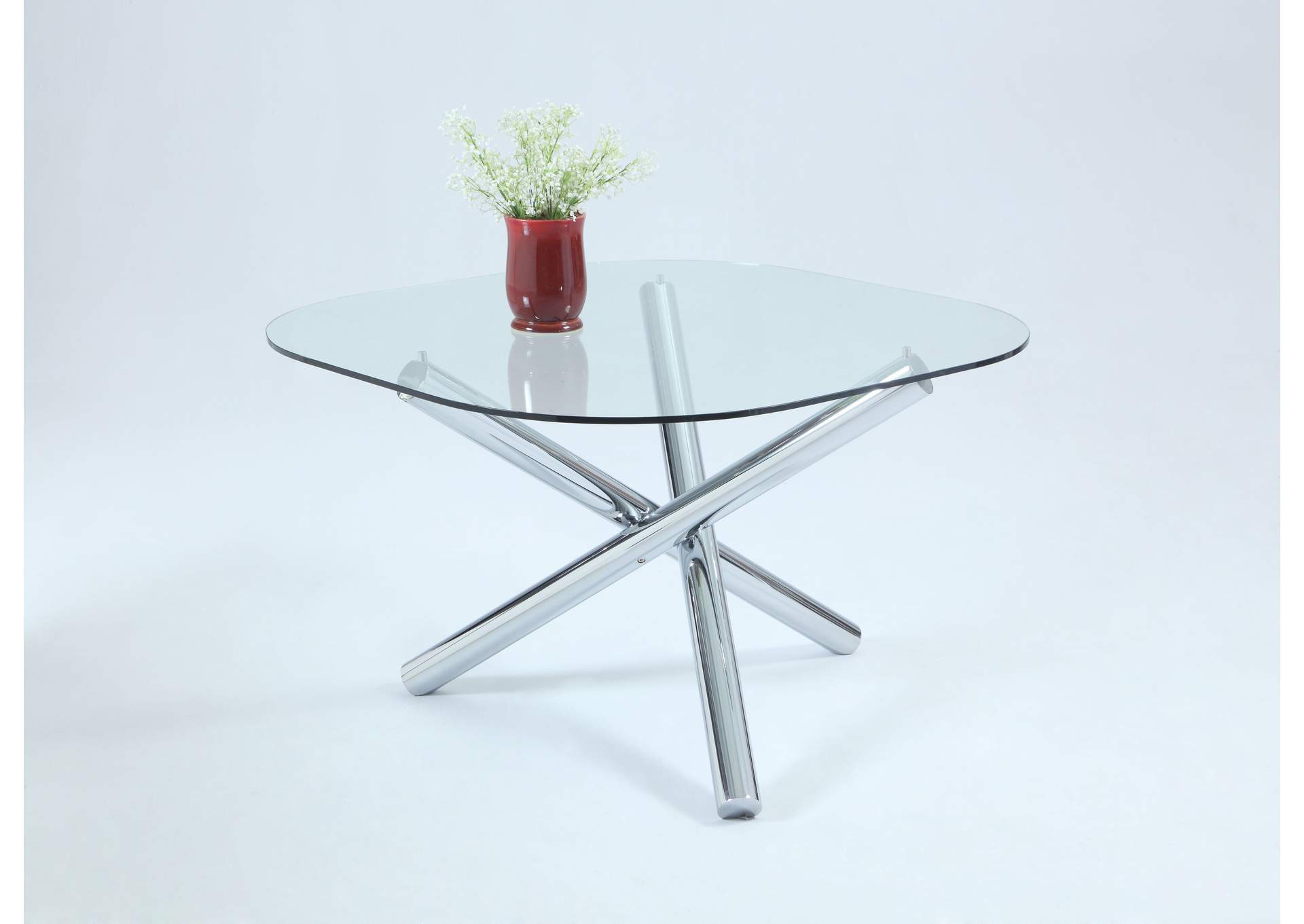 Dining Set With Glass Top Table & 4 Cantilever Chairs image 6