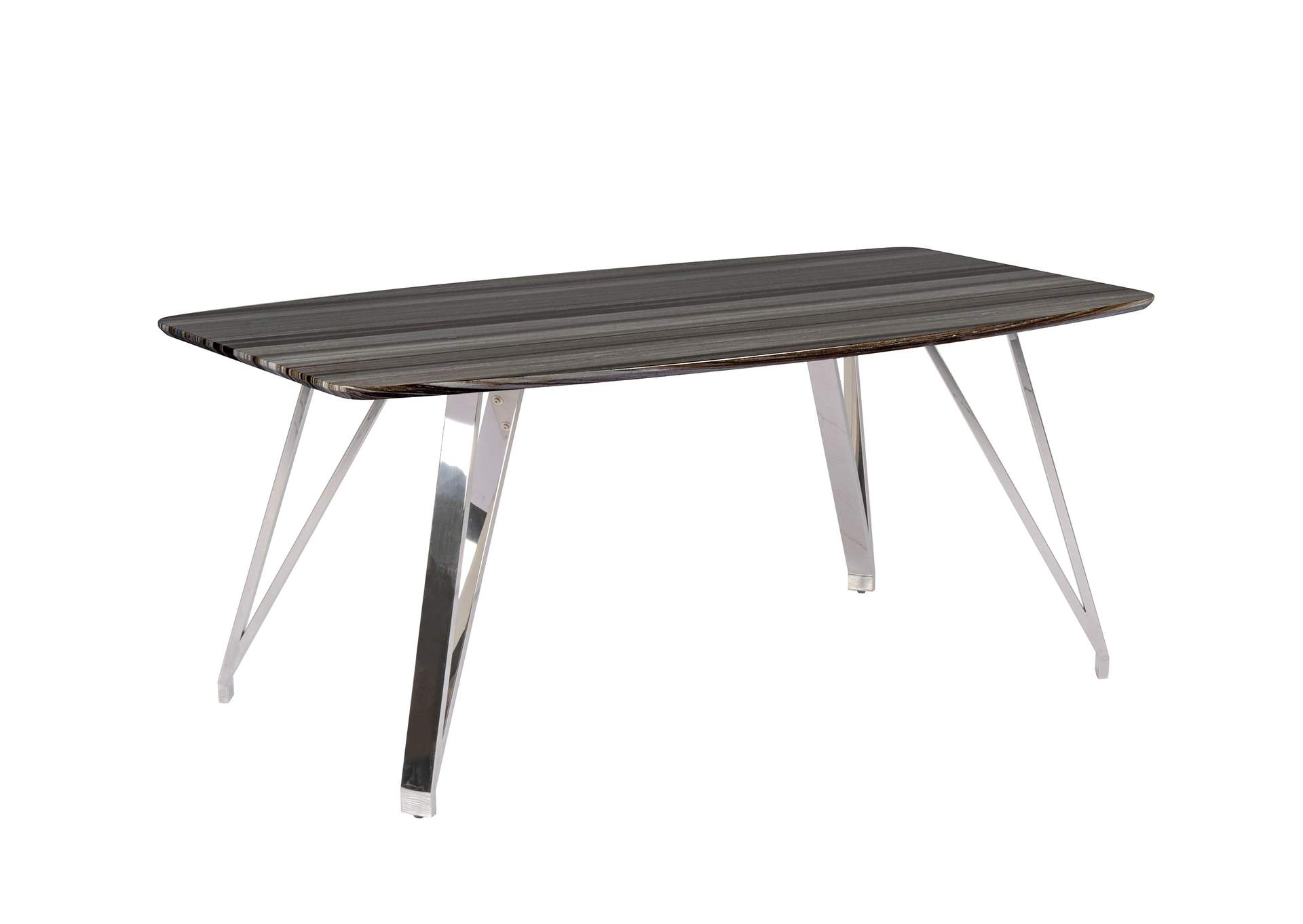 Contemporary Dining Set With Marbleized Wooden Table & Four 2-Tone Chairs image 4