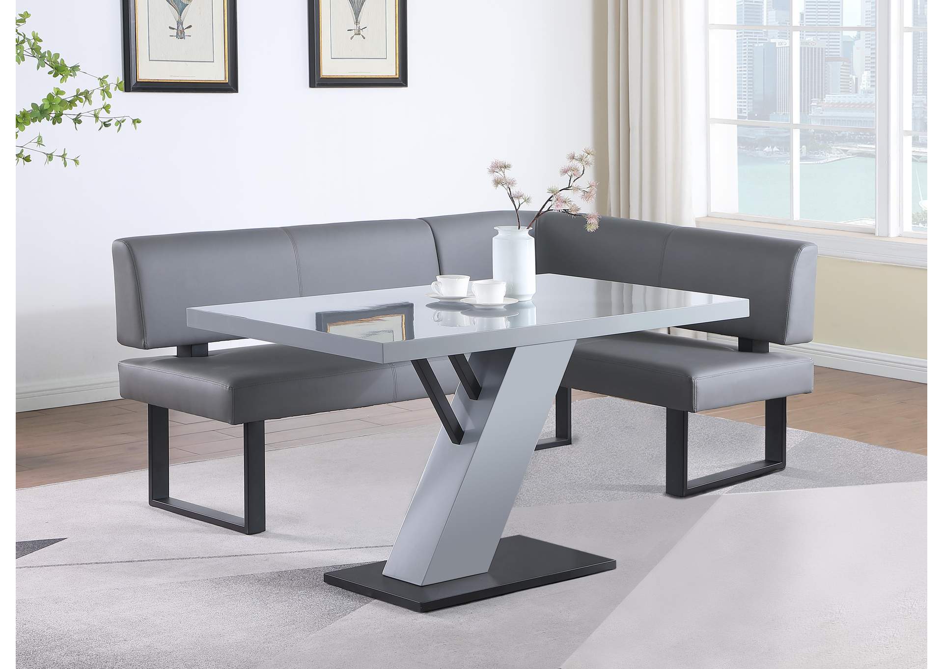 Upholstered Nook With Steel Legs image 1