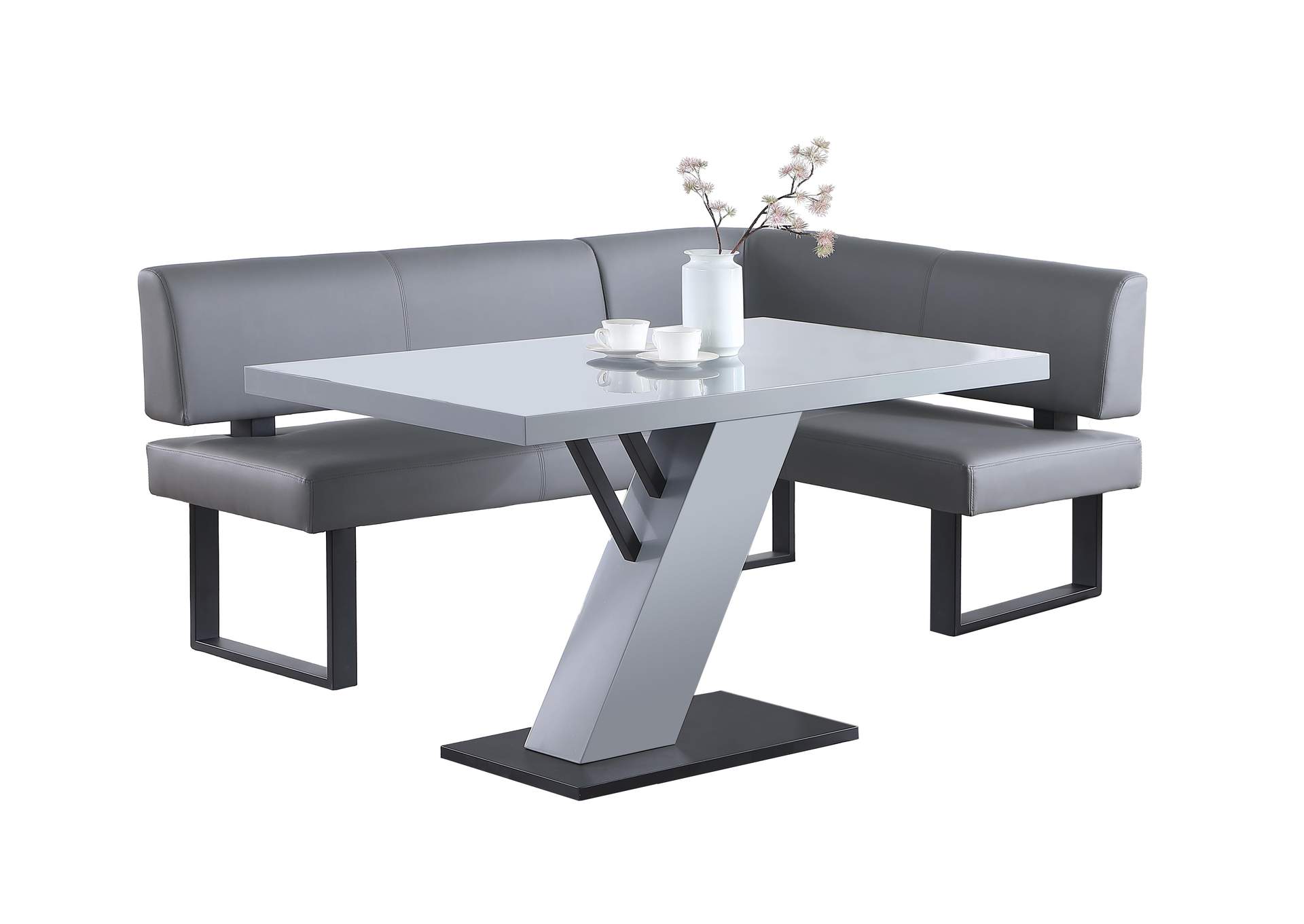 Contemporary Dining Set With Wooden Dining Table & Nook image 3