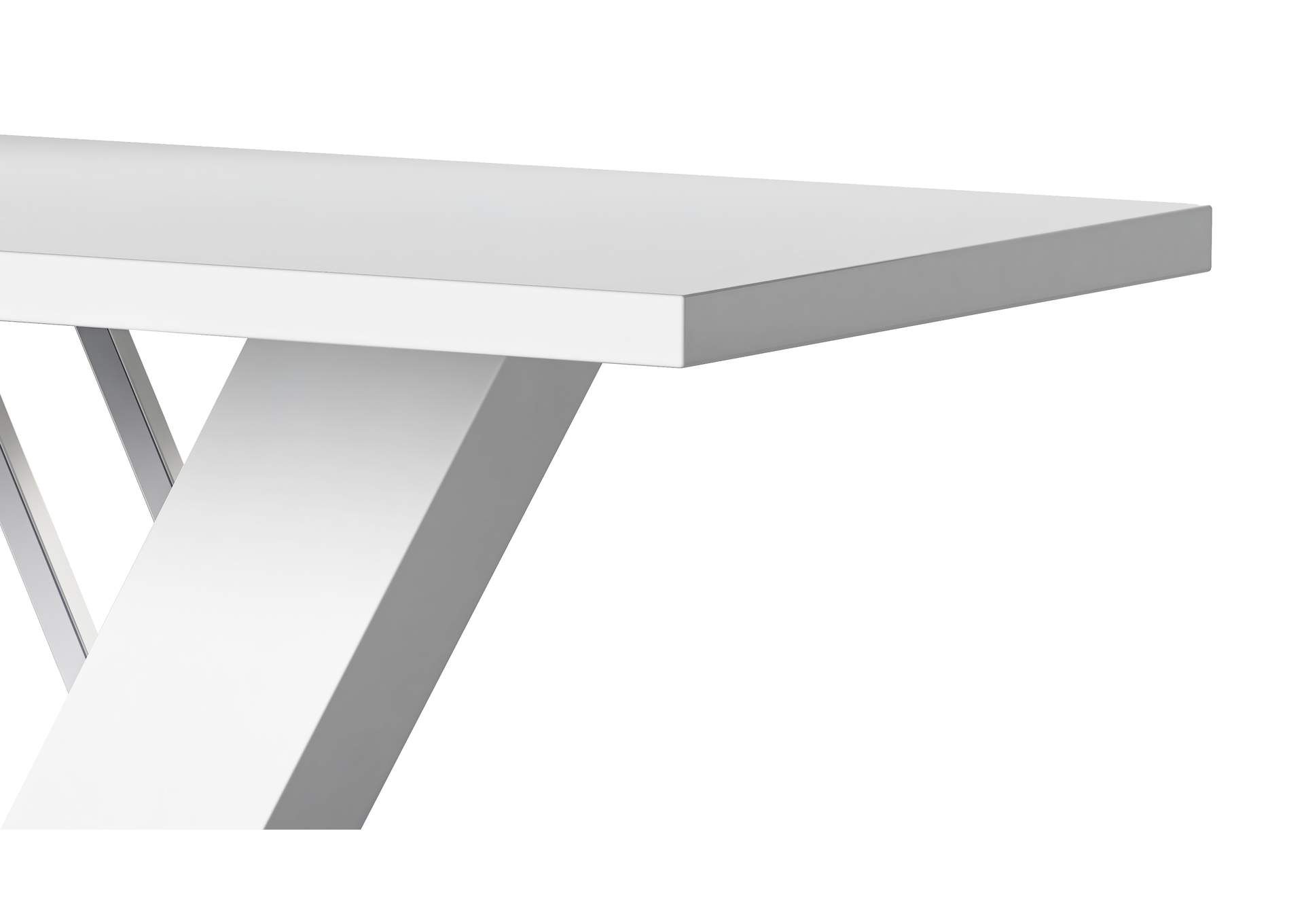 Contemporary Dining Table With White Gloss Top & Y-Shaped Pedestal image 7