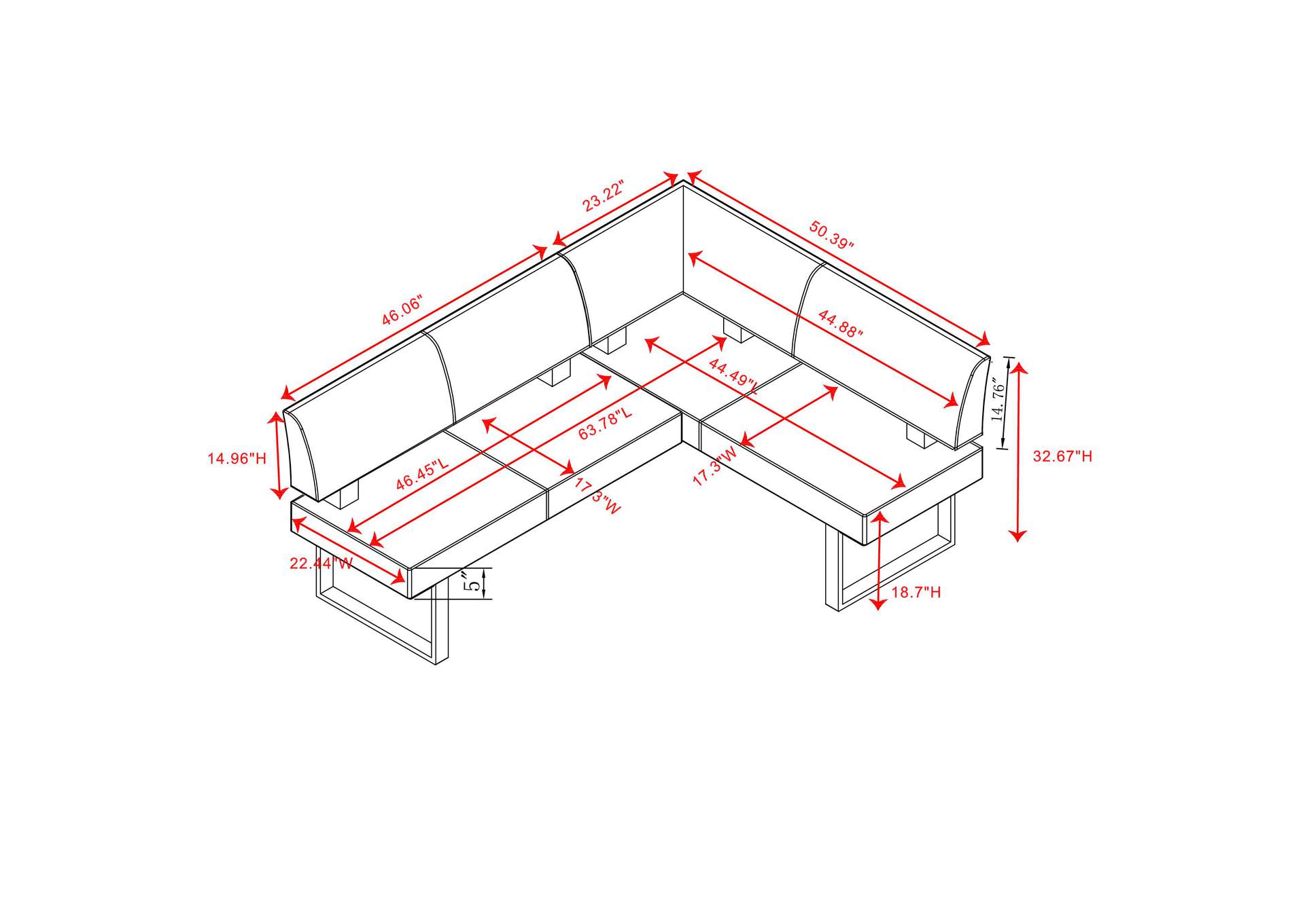 Upholstered Nook With Steel Legs image 7