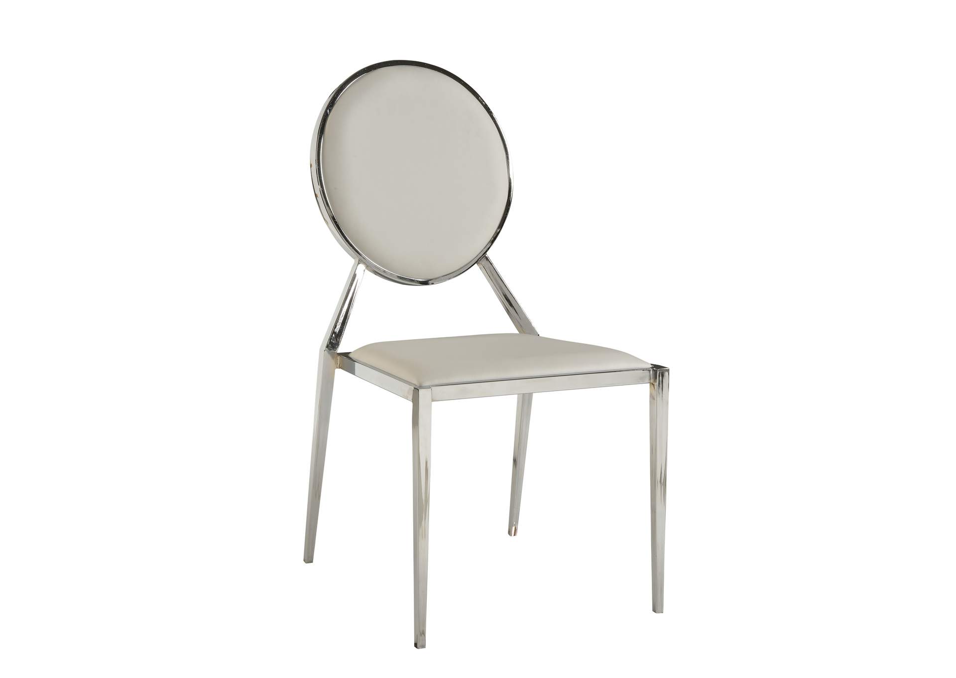 Contemporary Round-Back Upholstered Side Chair image 1