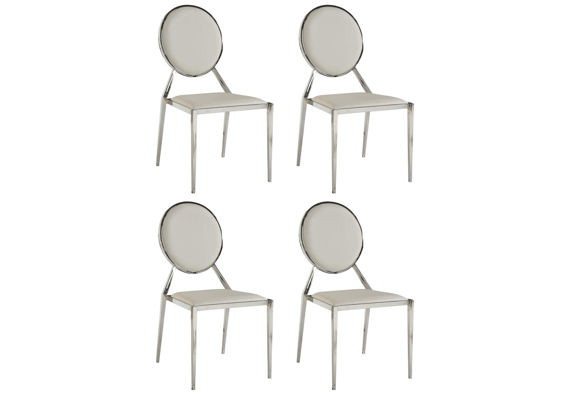 Contemporary Round-Back Upholstered Side Chair image 3