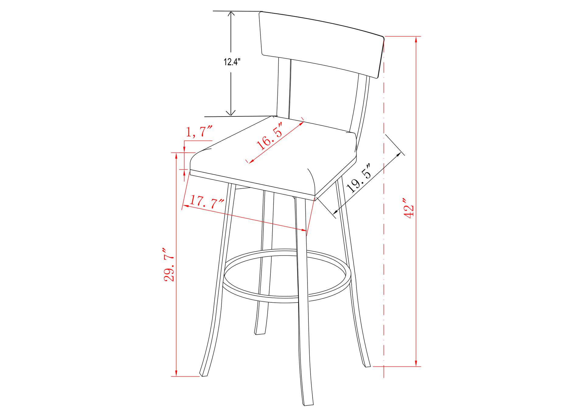 Open-Back Bar Stool image 8
