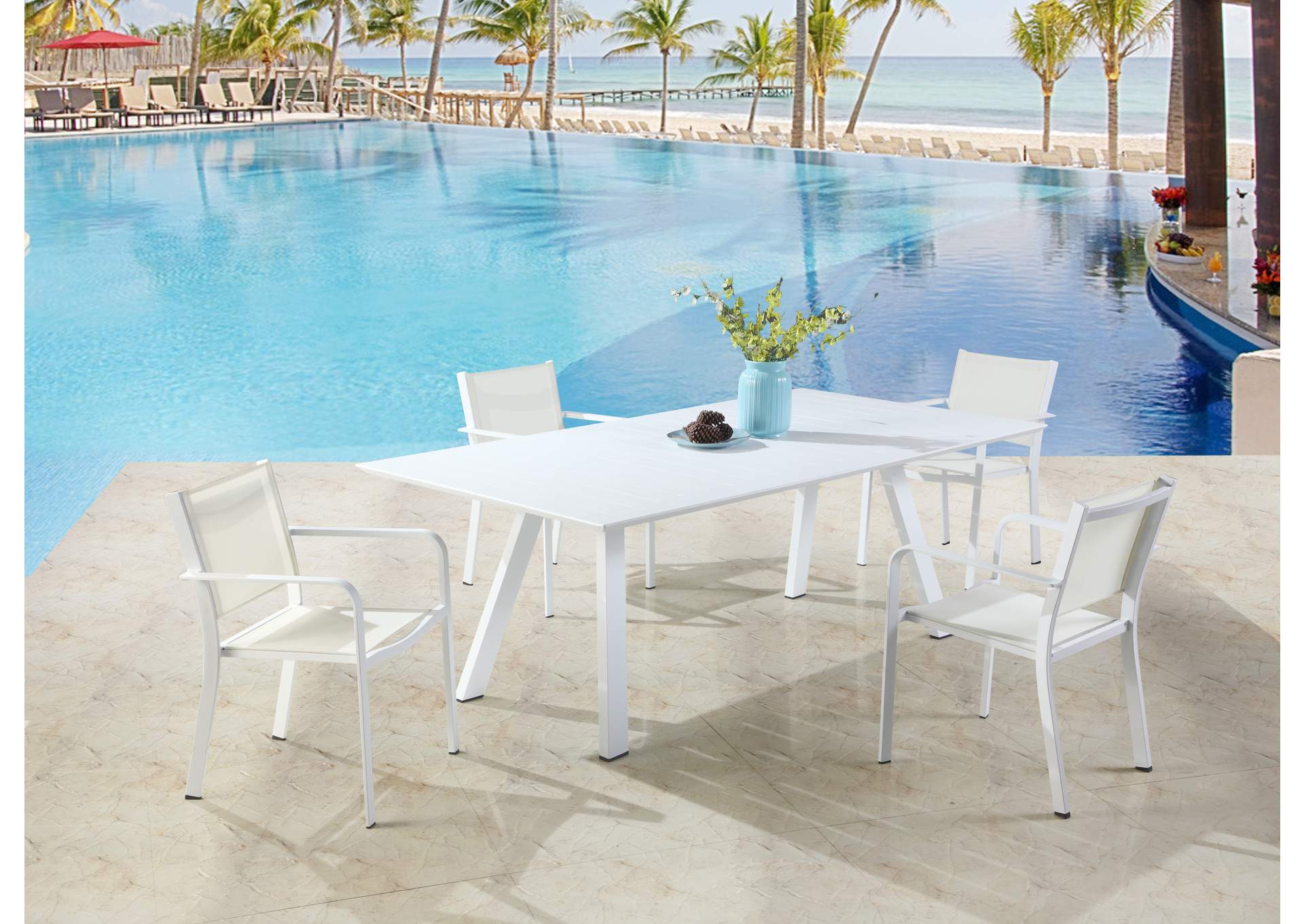 Contemporary Low Back Outdoor Chair With Sling Seat image 1