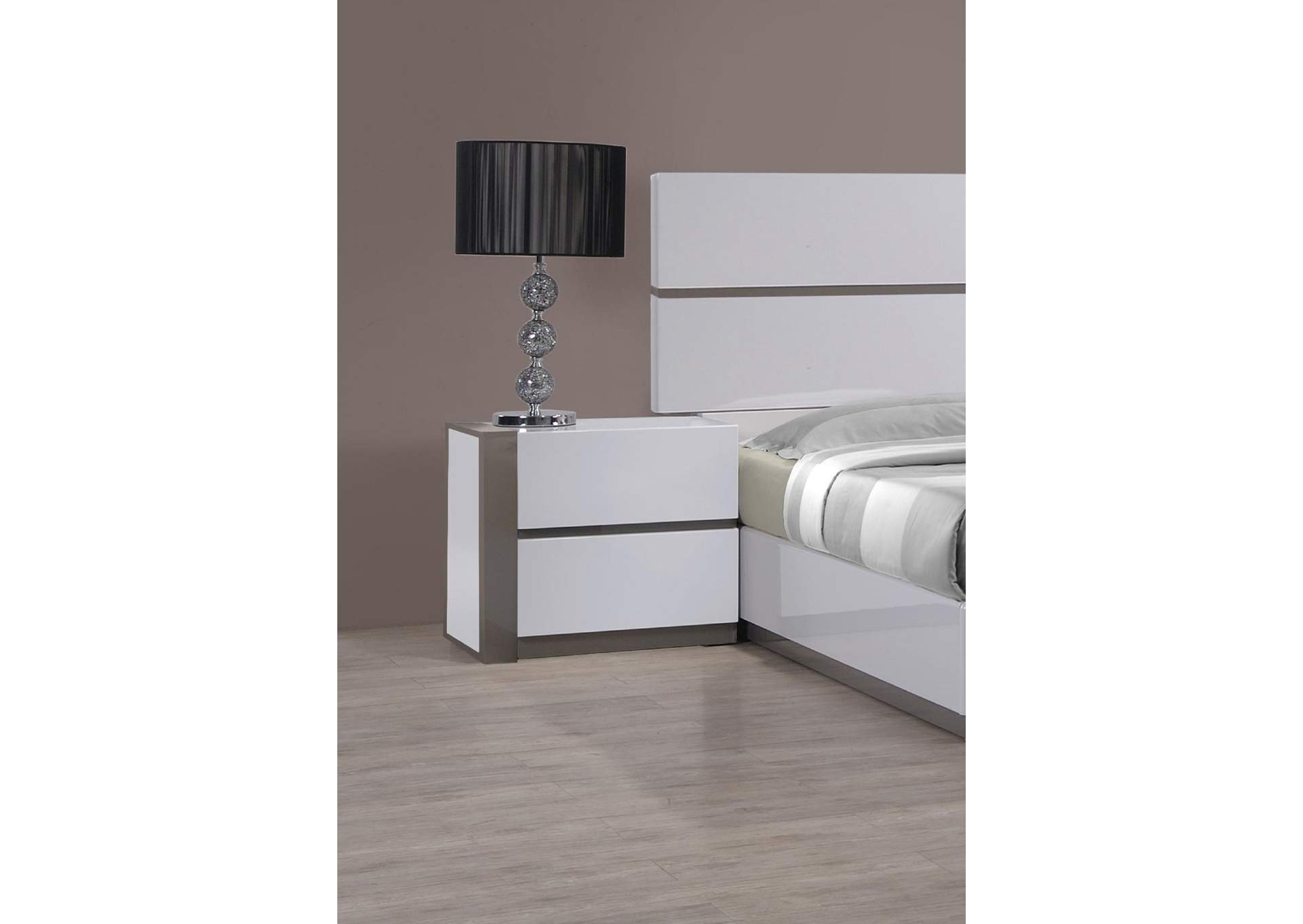 Modern 2-Drawer Nightstand , Left image 3