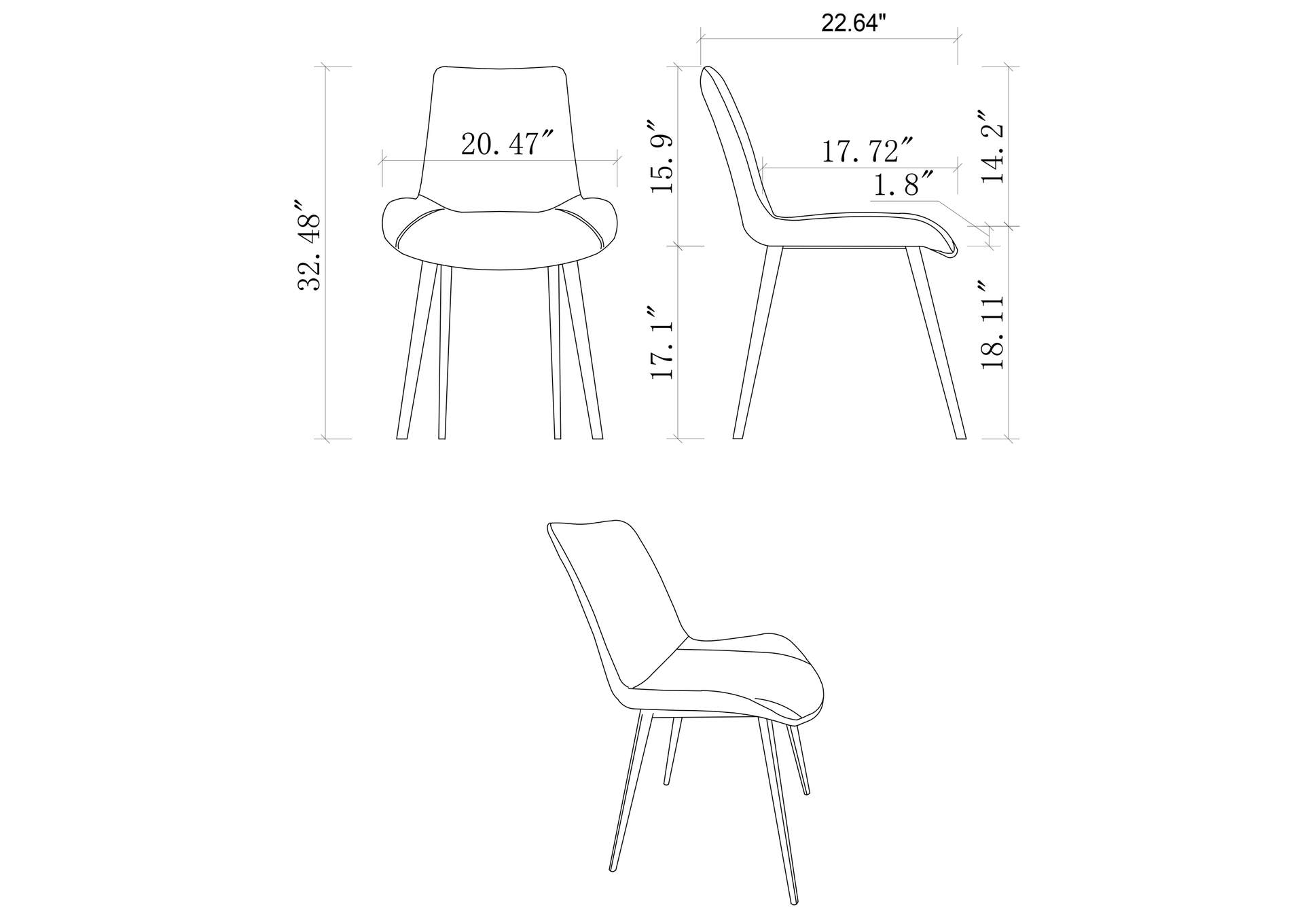 Contemporary Curved Side Chair With Steel Legs image 10