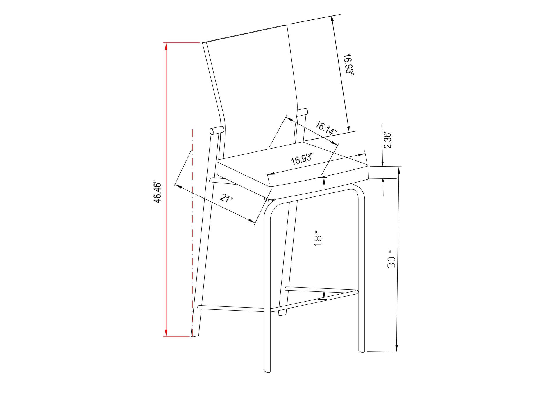 Contemporary Motion Back Bar Stool With Chrome Frame image 10