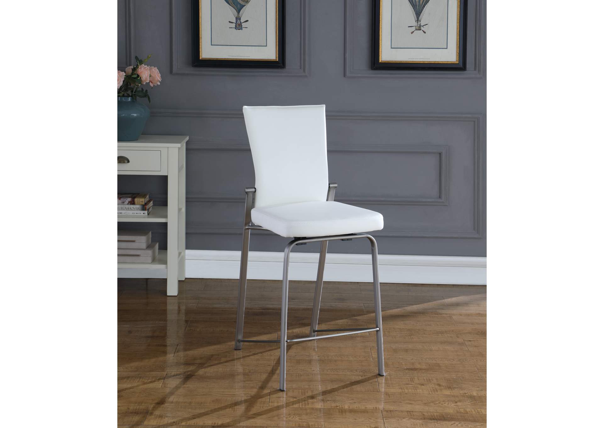 Contemporary Motion Back Counter Stool With Brushed Steel Frame image 1
