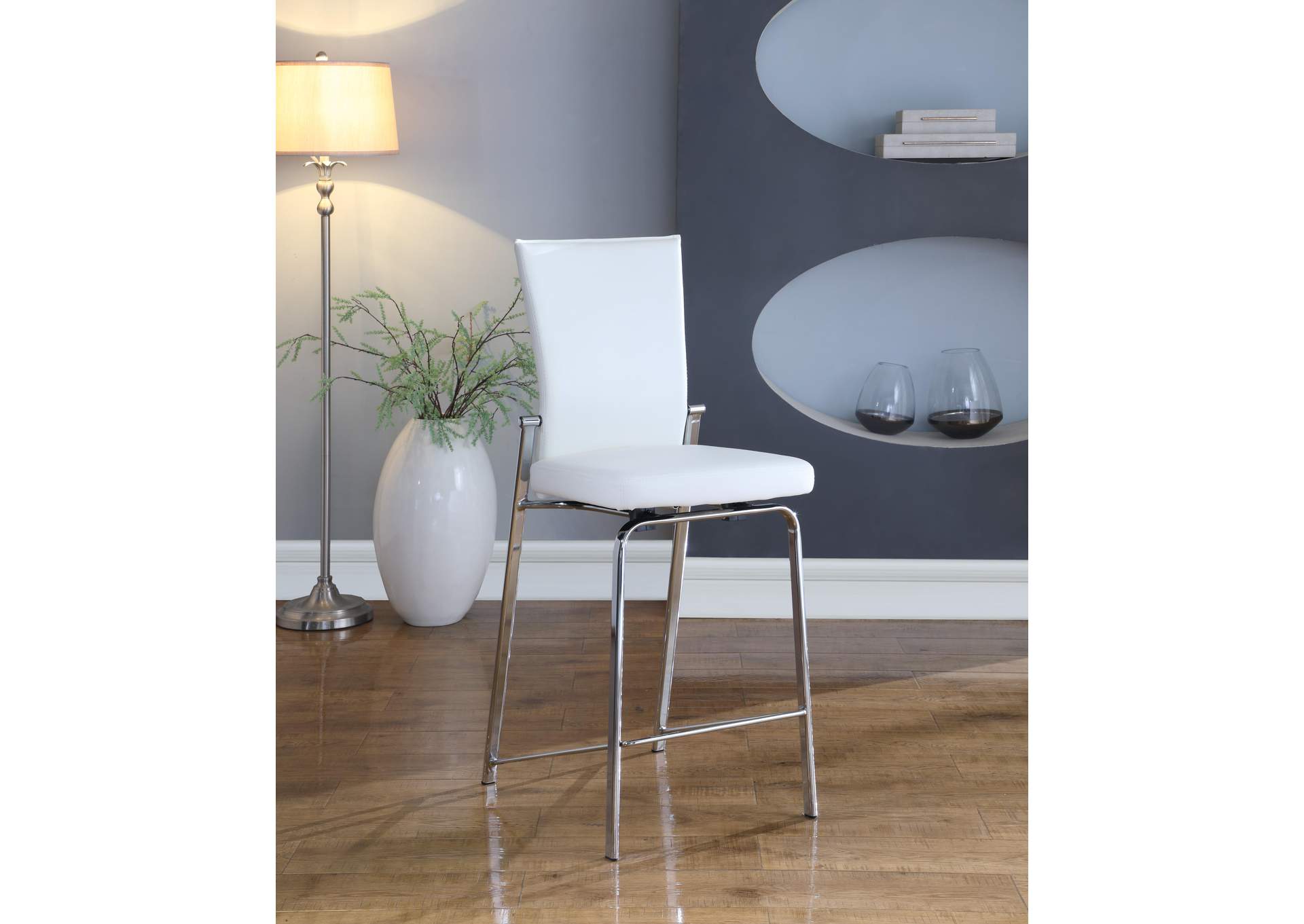 Contemporary Motion Back Bar Stool With Chrome Frame