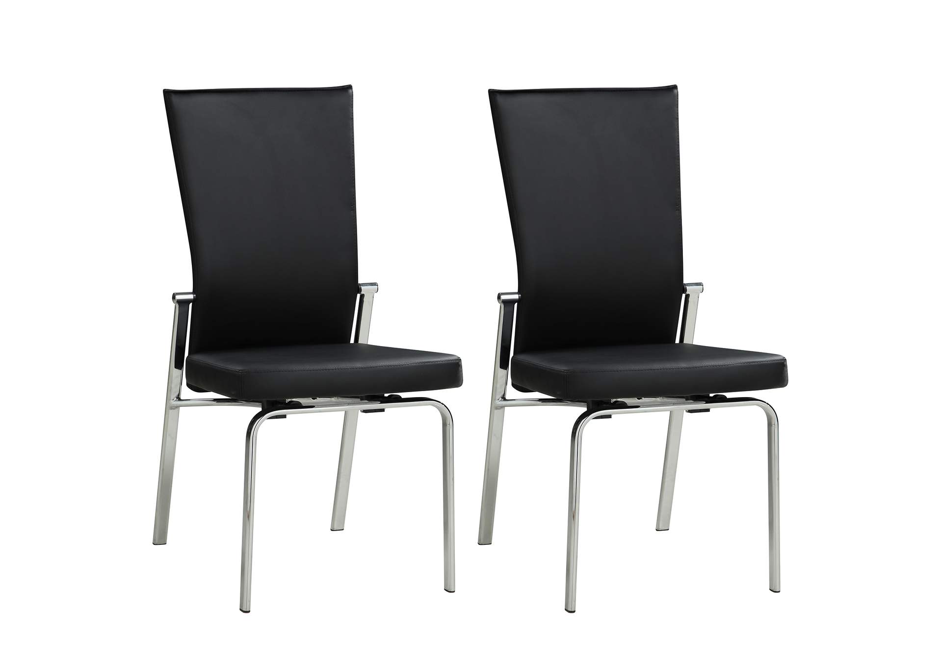 Contemporary Motion-Back Leather Upholstered Side Chair With Chrome Frame image 8