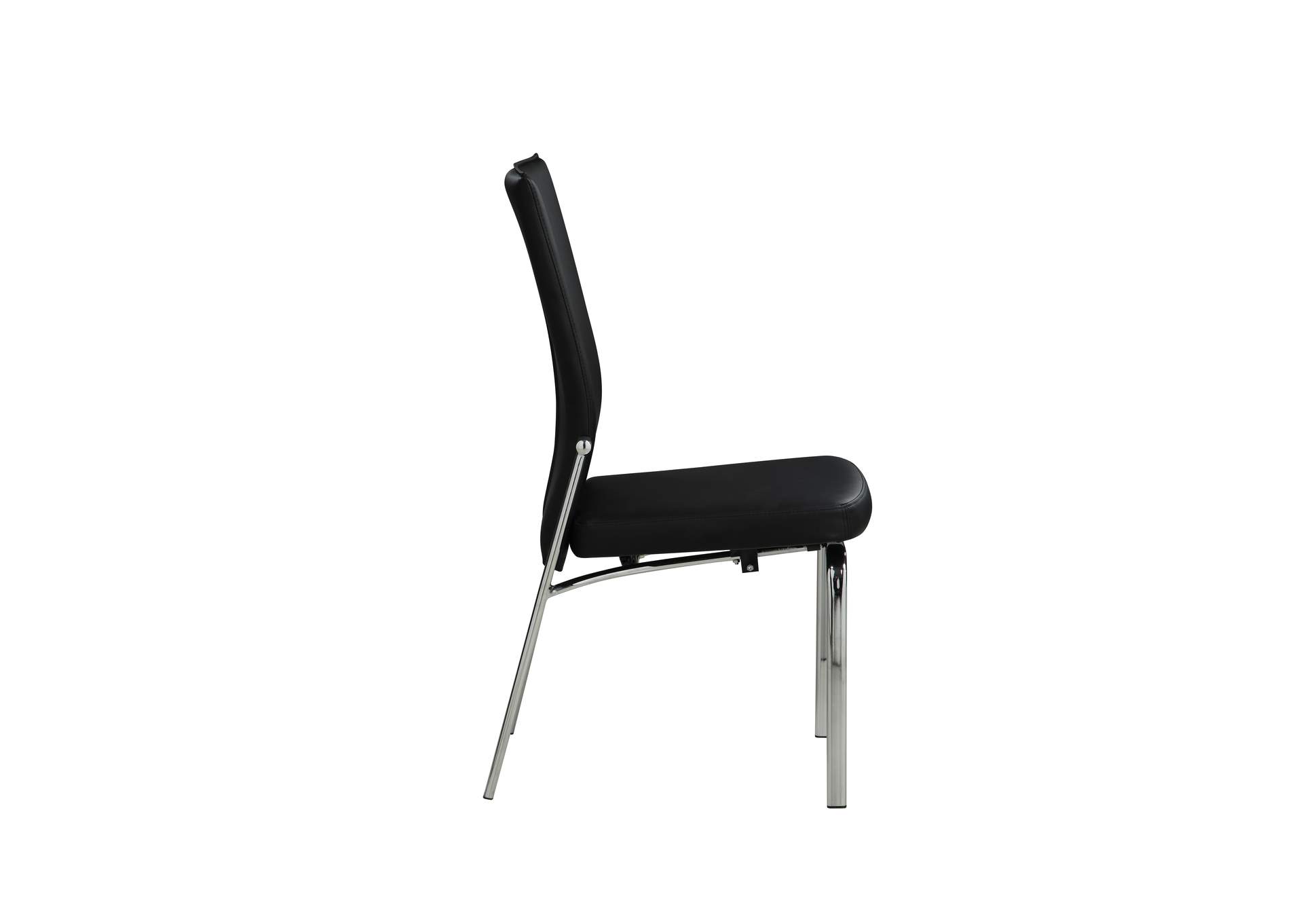 Contemporary Motion-Back Leather Upholstered Side Chair With Chrome Frame image 5