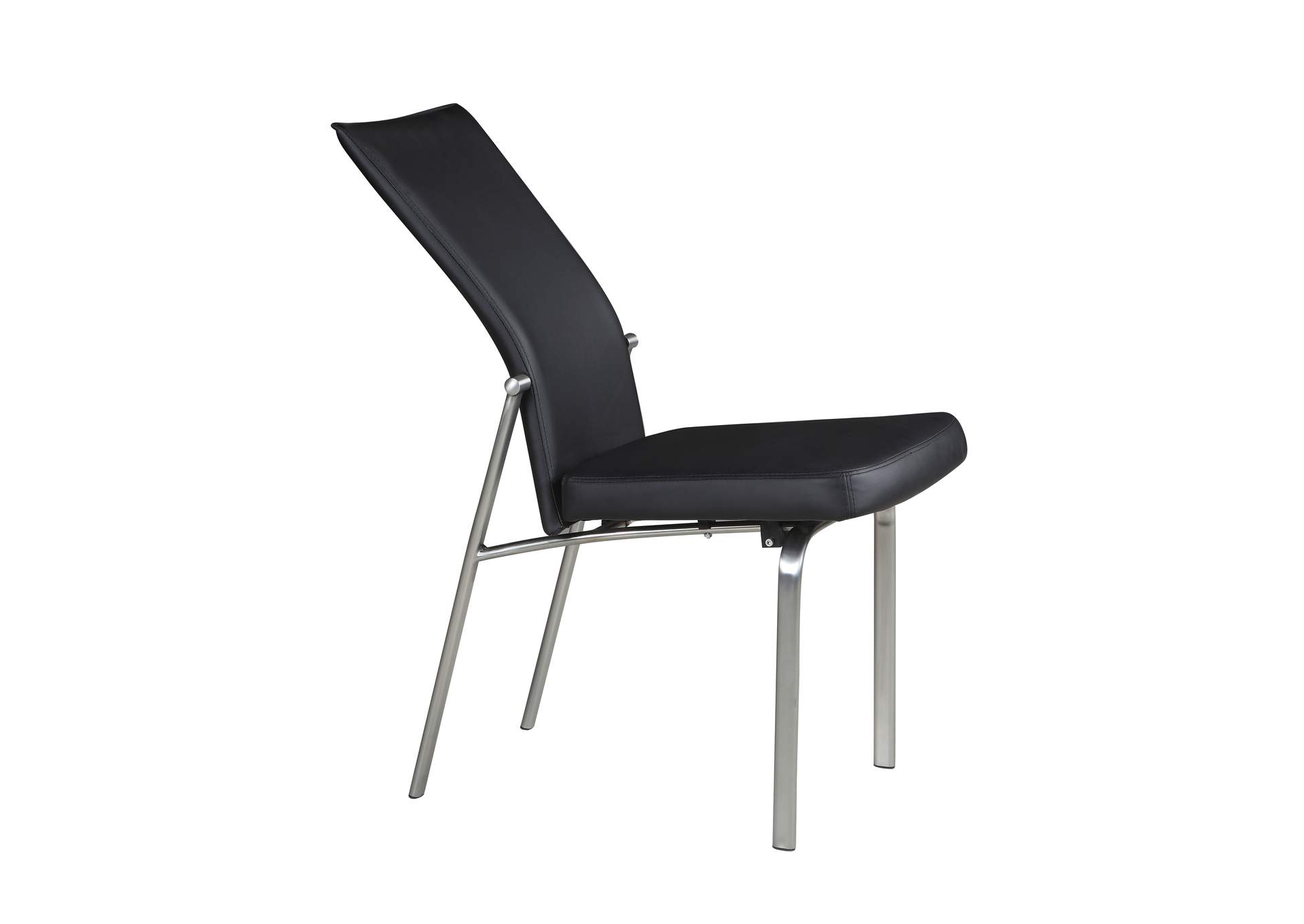 Contemporary Motion-Back Leather Upholstered Side Chair With Chrome Frame image 6
