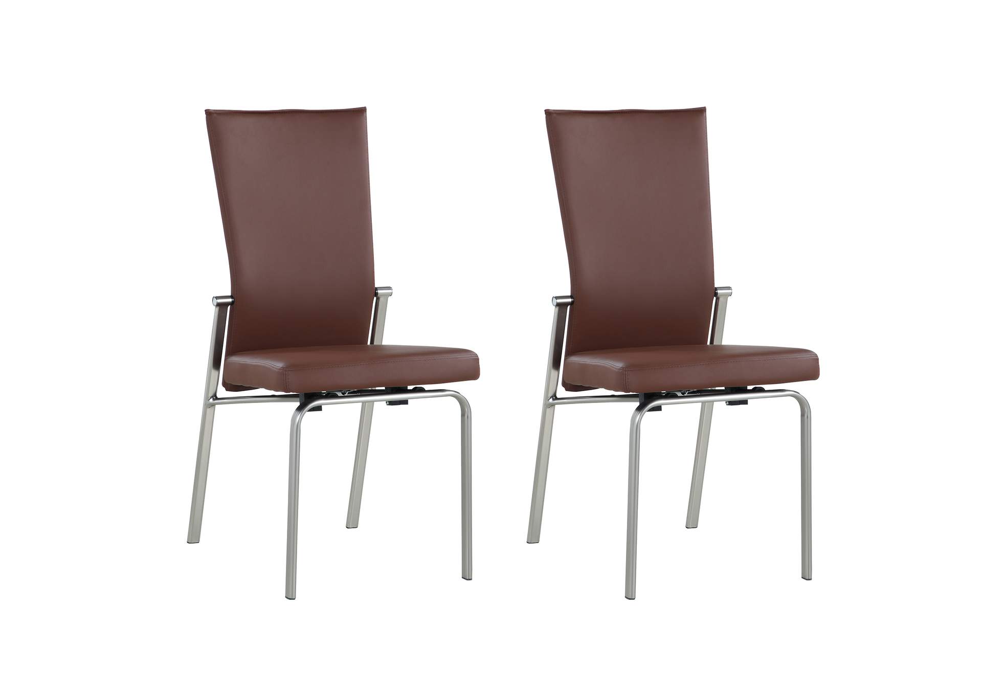 Contemporary Motion-Back Side Chair With Brushed Steel Frame image 3