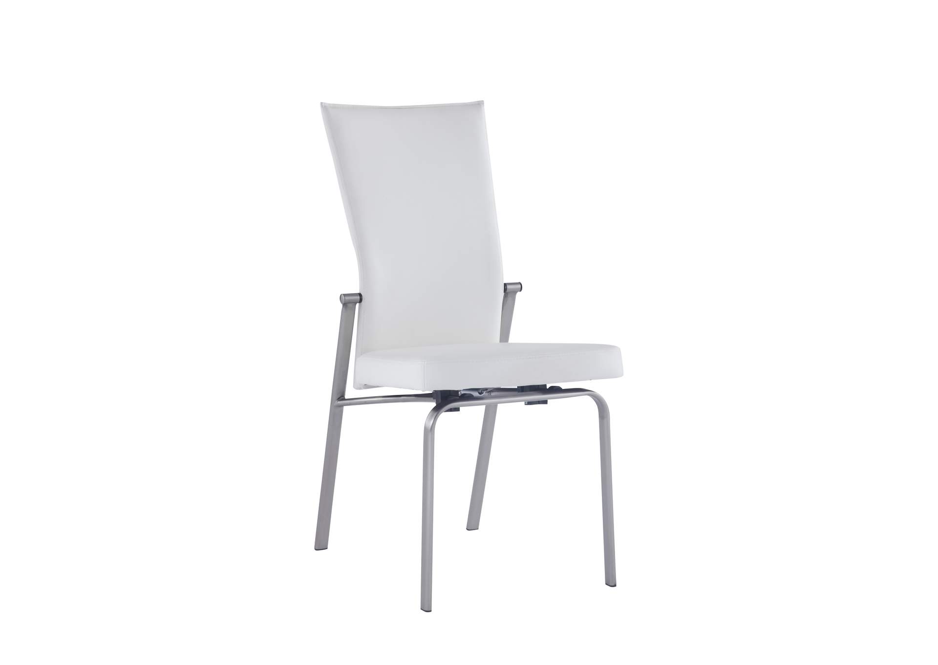 Contemporary Dining Set With White Glass Table & 4 Motion-Back Chairs image 4