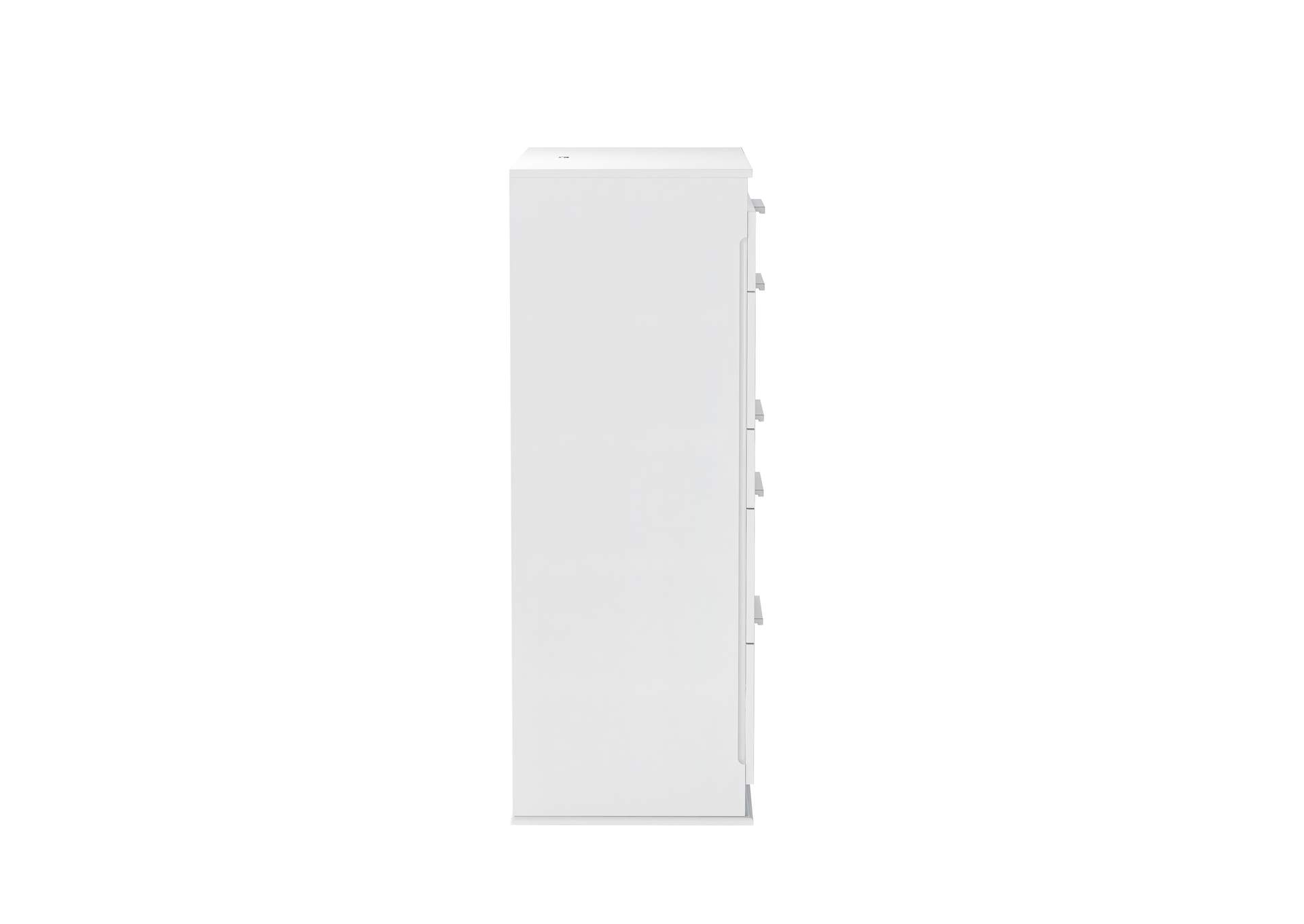 Modern Gloss White 5-Drawer Bedroom Chest image 5