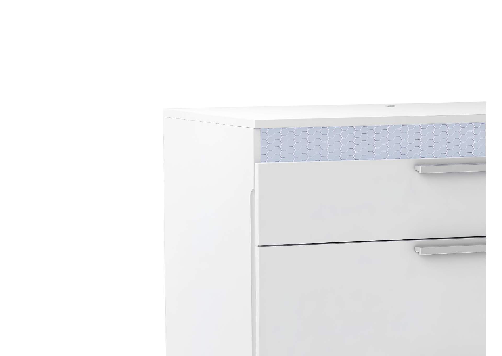 Modern Gloss White 5-Drawer Bedroom Chest image 7