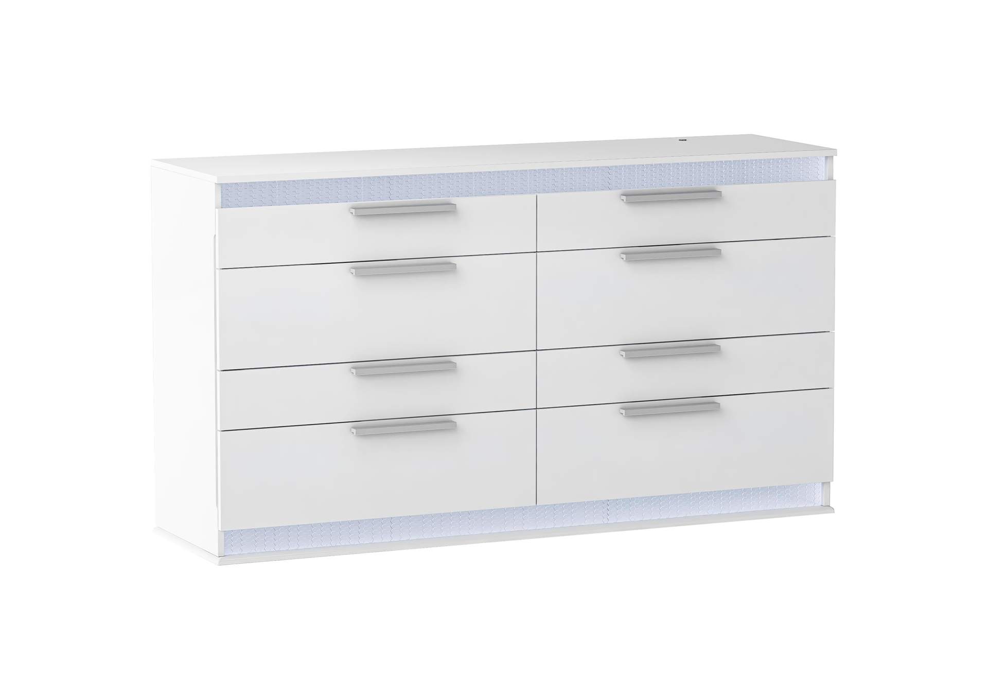 Modern High Gloss White 4 Pc. King Bedroom Set With Led Lighting image 5