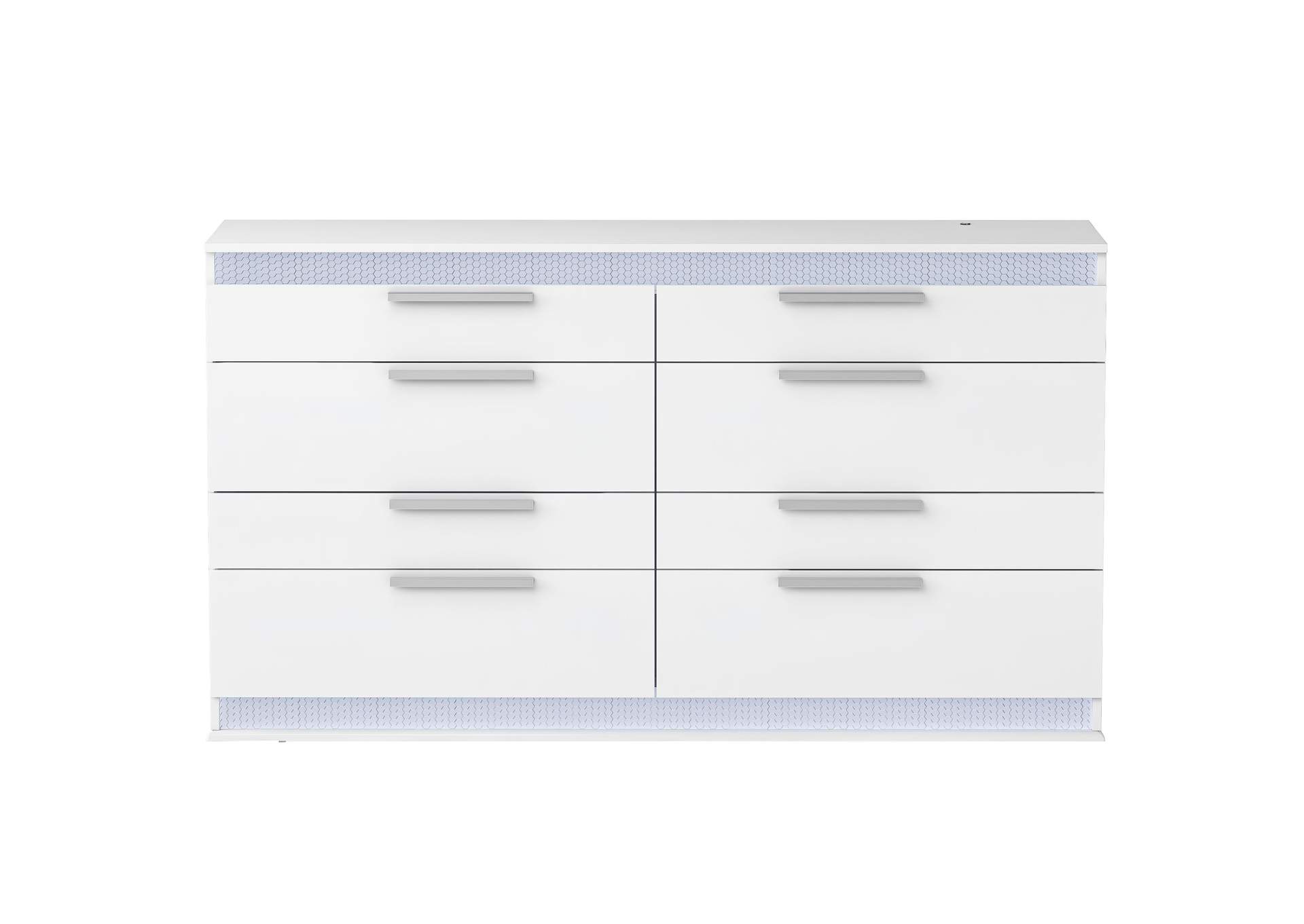 Modern Gloss White 8-Drawer Dresser image 4