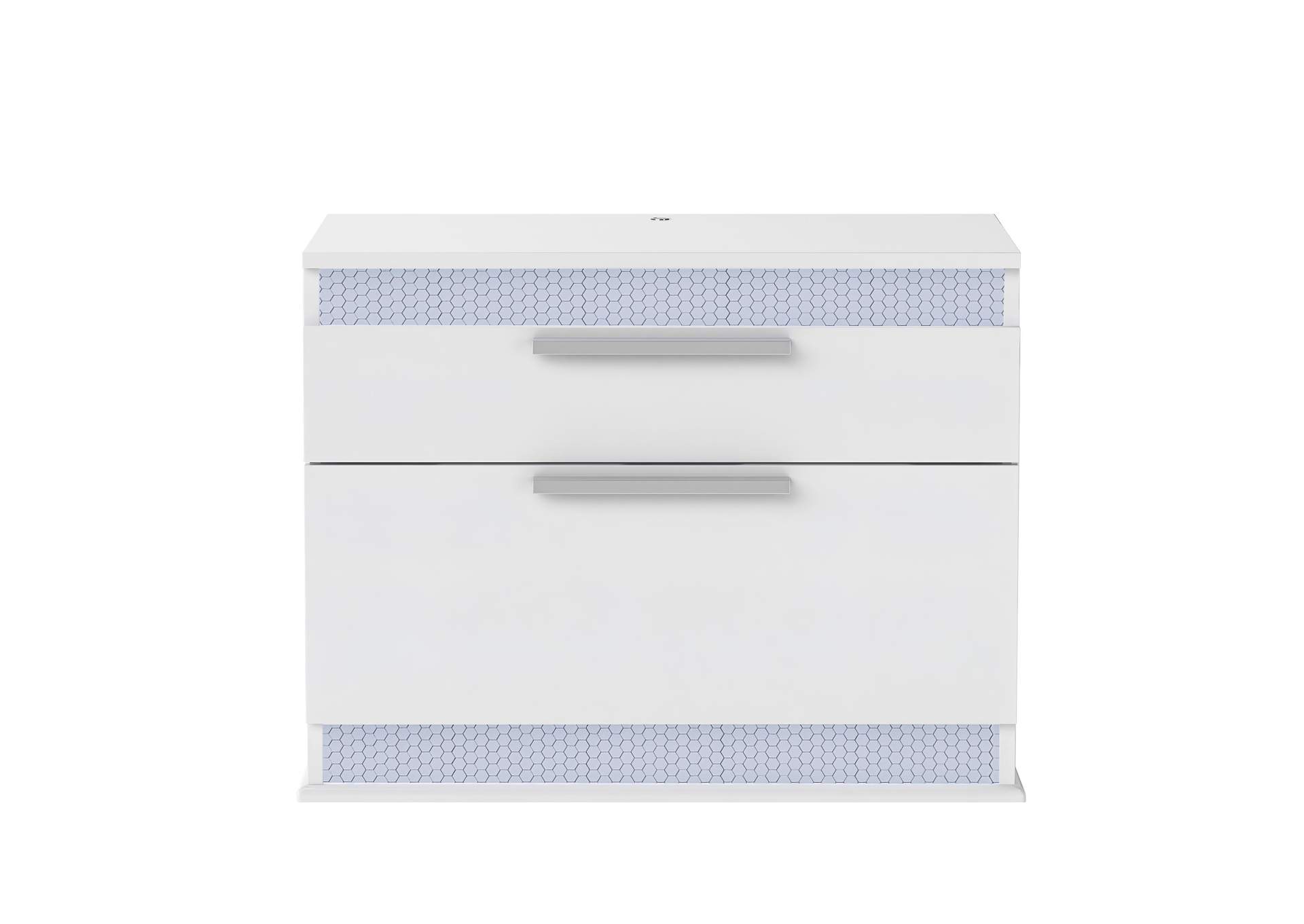 Modern Gloss White 2-Drawer Night Stand image 4
